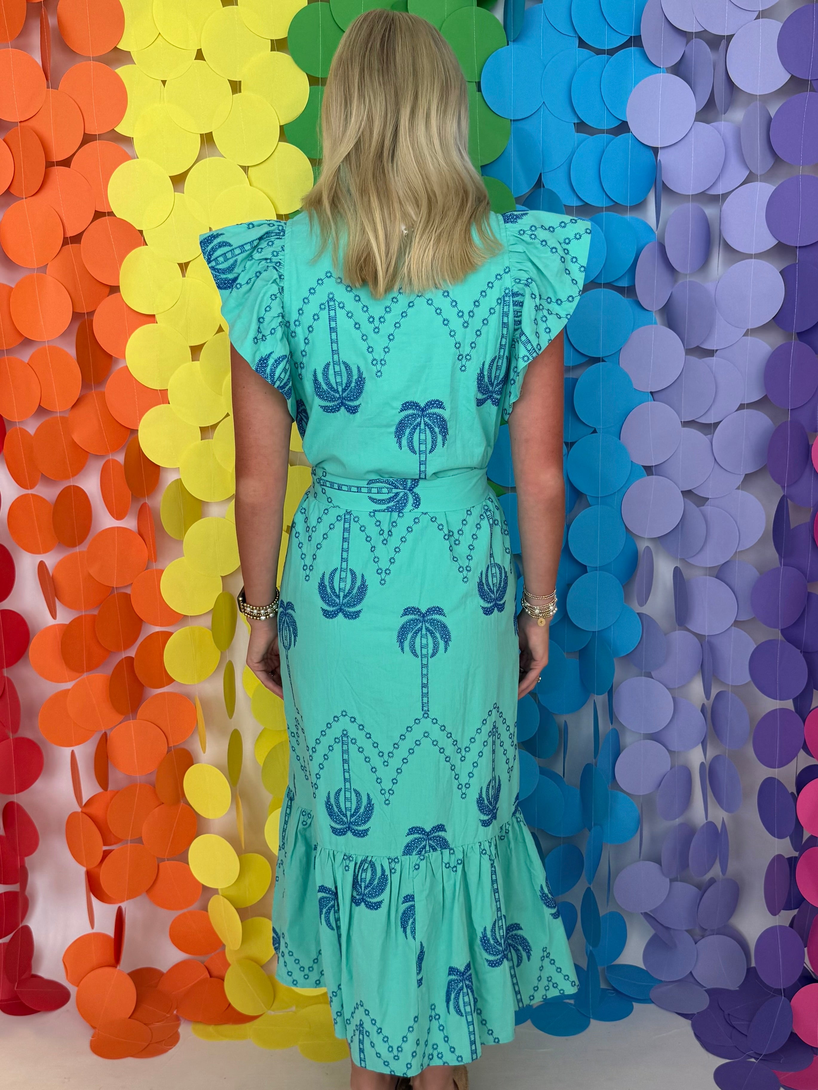 Desert Bloom Mint Palm Tree Dress-Shop-Womens-Boutique-Clothing