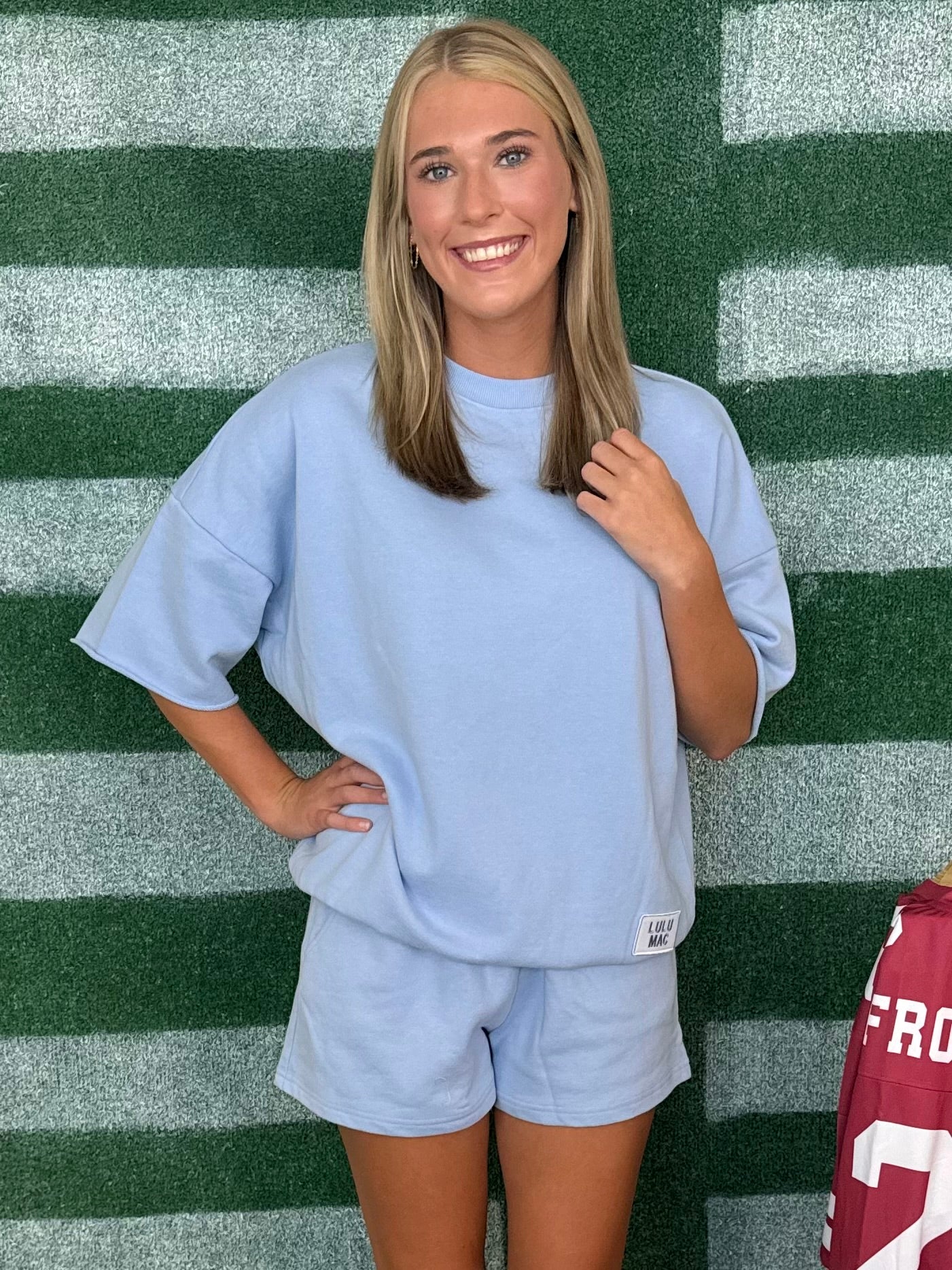 Lulu Mac Light Blue SS Terry Cloth Top-Shop-Womens-Boutique-Clothing