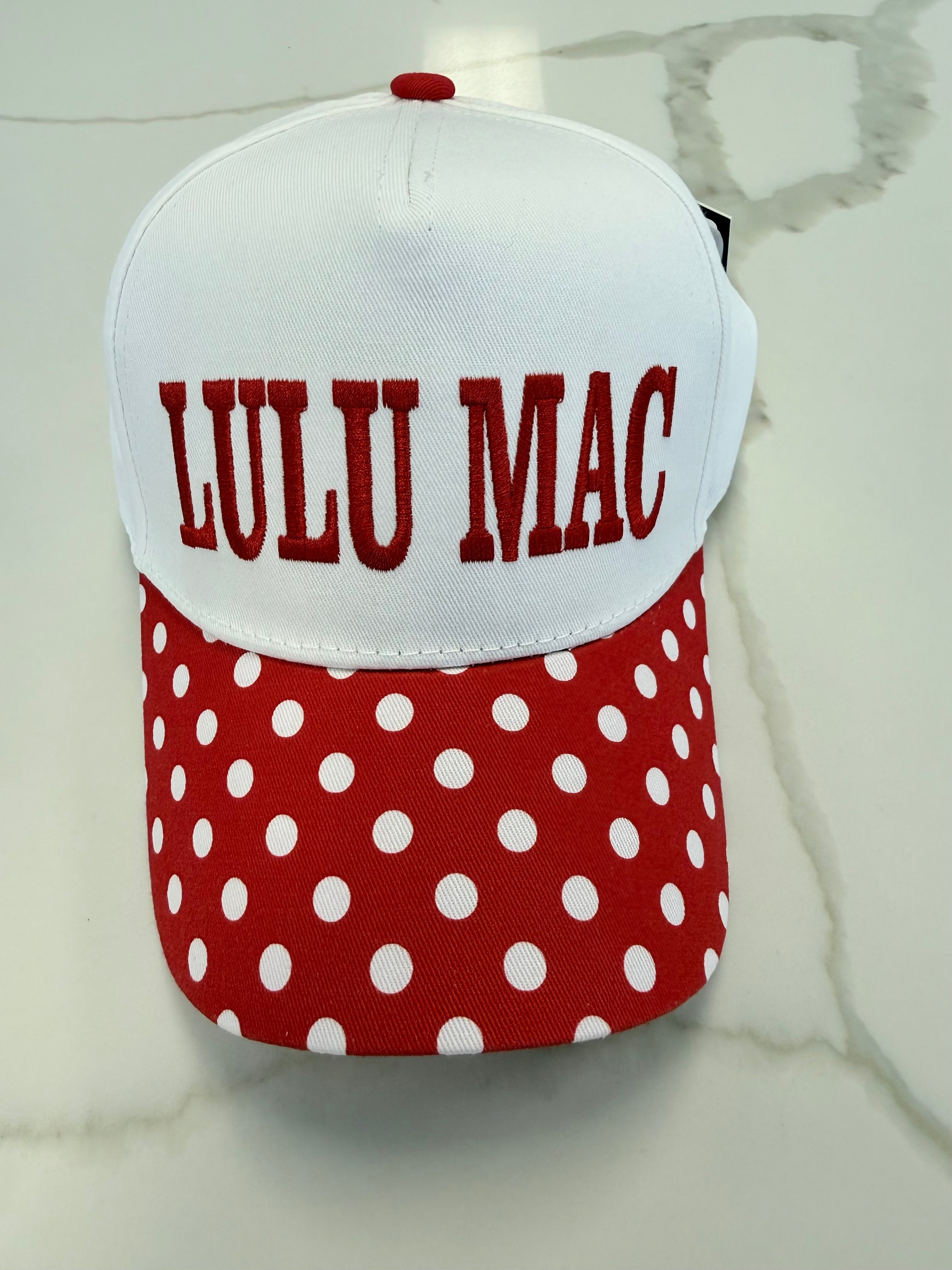 LULU Mac Red Stitch Polka Dot Hat-Shop-Womens-Boutique-Clothing