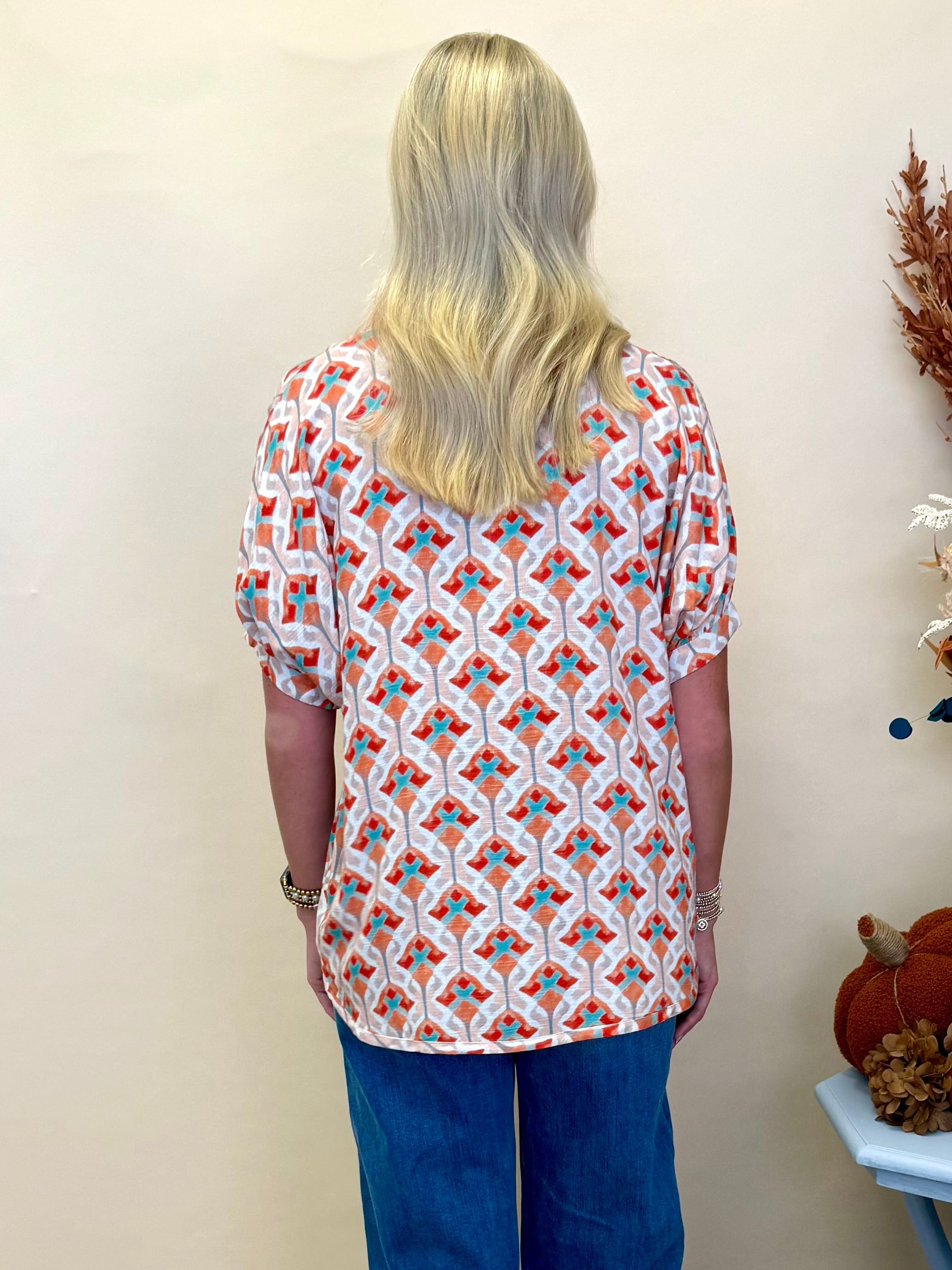 Hopelessly Yours Sunkist Mix Printed Dolman Top-Shop-Womens-Boutique-Clothing