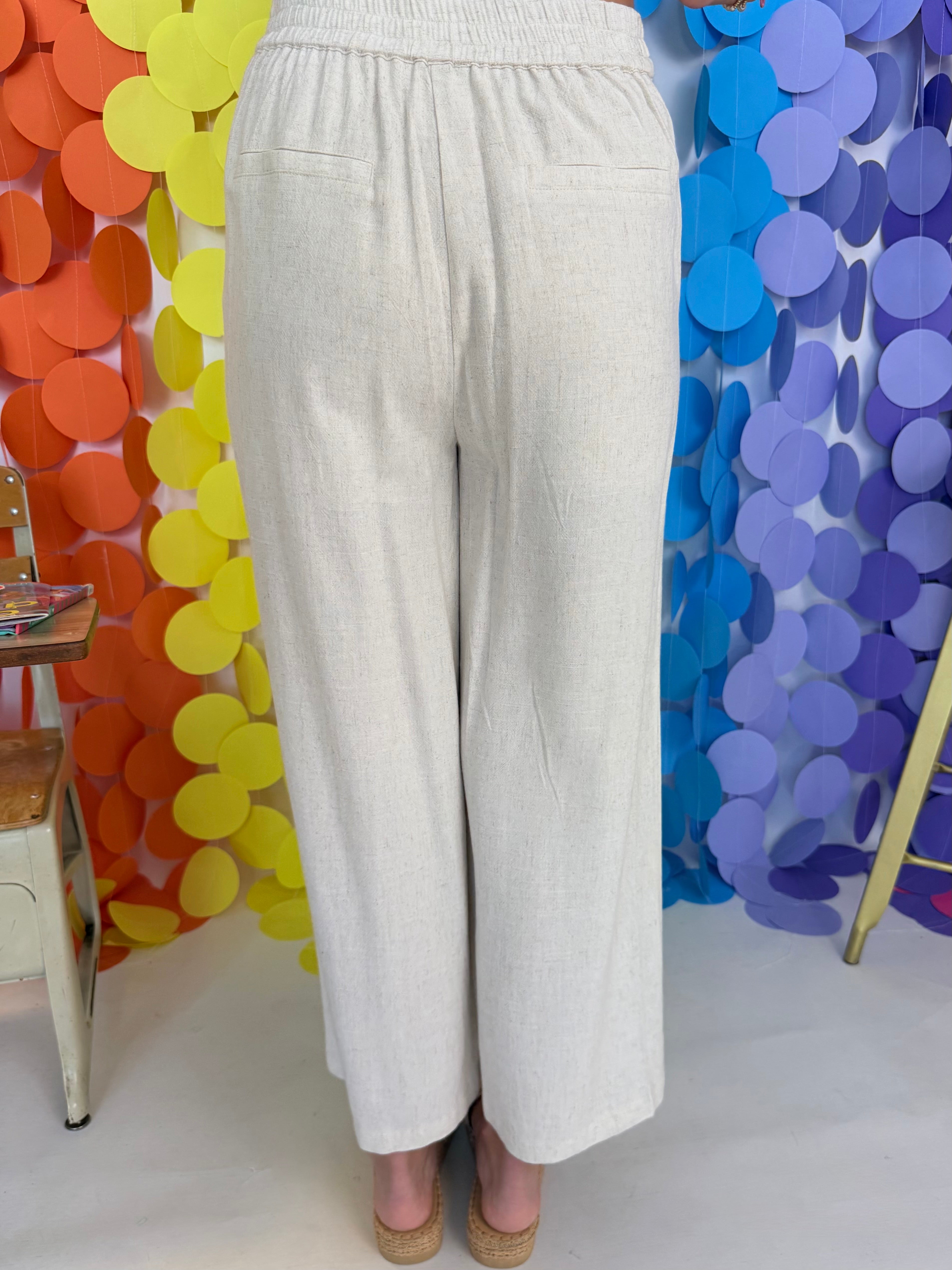 Soft Focus Oatmeal Front Patch Woven Pants-Shop-Womens-Boutique-Clothing