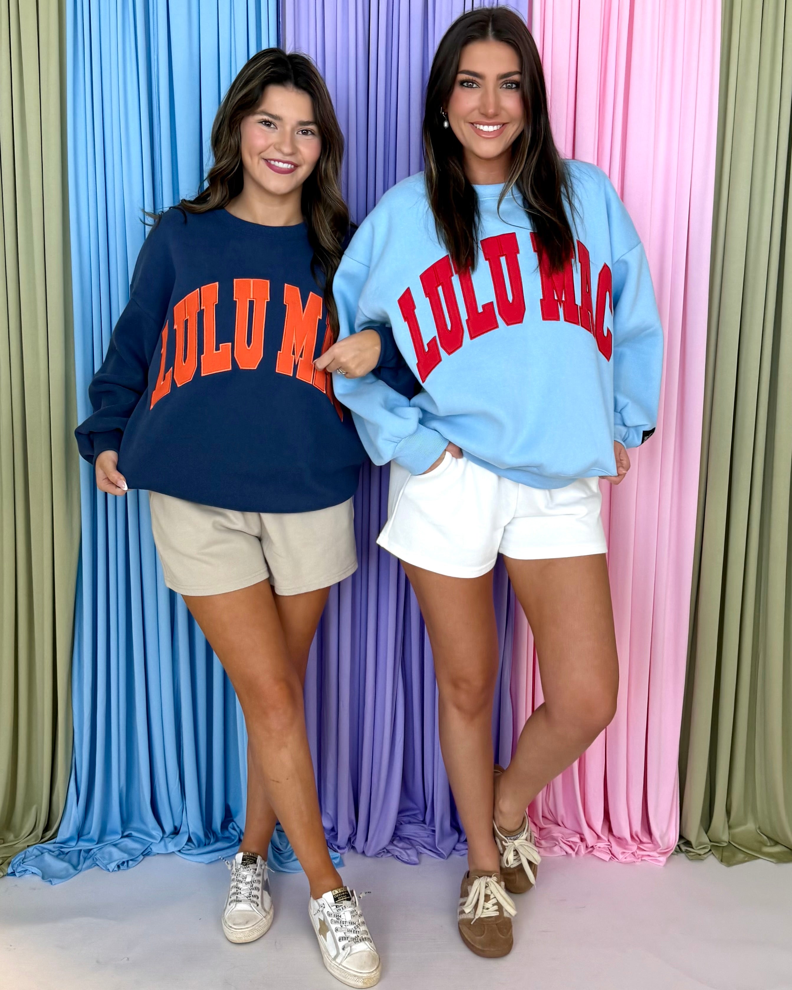 LULU MAC Navy/Orange Sweatshirt-Shop-Womens-Boutique-Clothing