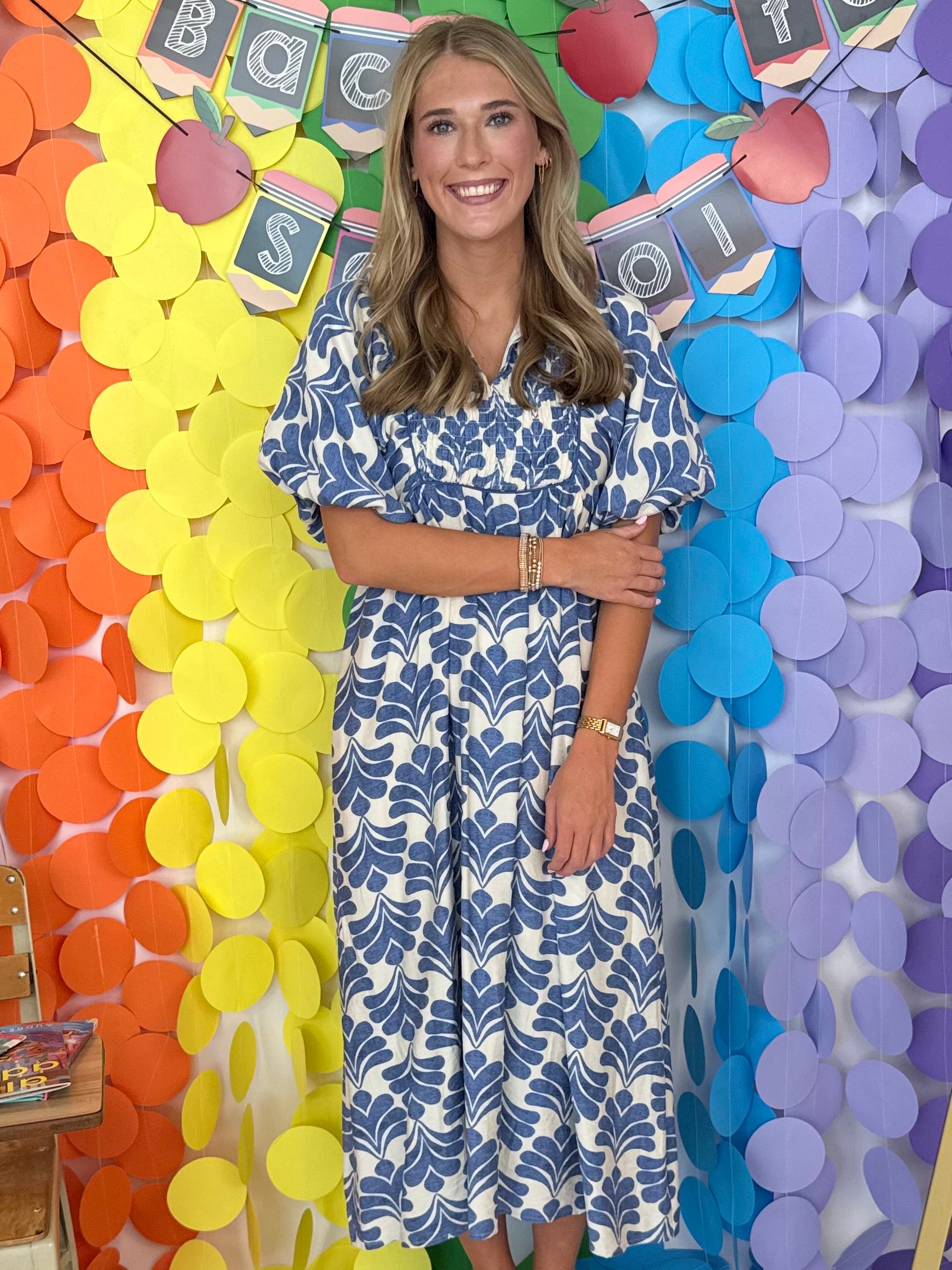 Timeless Allure Denim Boho Floral Midi Dress-Shop-Womens-Boutique-Clothing