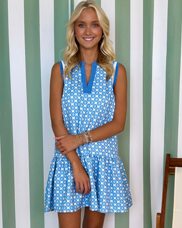 Places To Be Blue Floral Print Dress-Shop-Womens-Boutique-Clothing