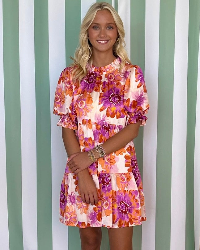 All Attention Lilac Mix Floral Dress-Shop-Womens-Boutique-Clothing