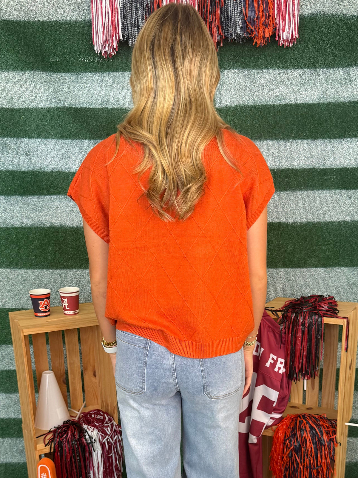 Once More Pumpkin Drop Shoulder Mock Neck Sweater-Shop-Womens-Boutique-Clothing