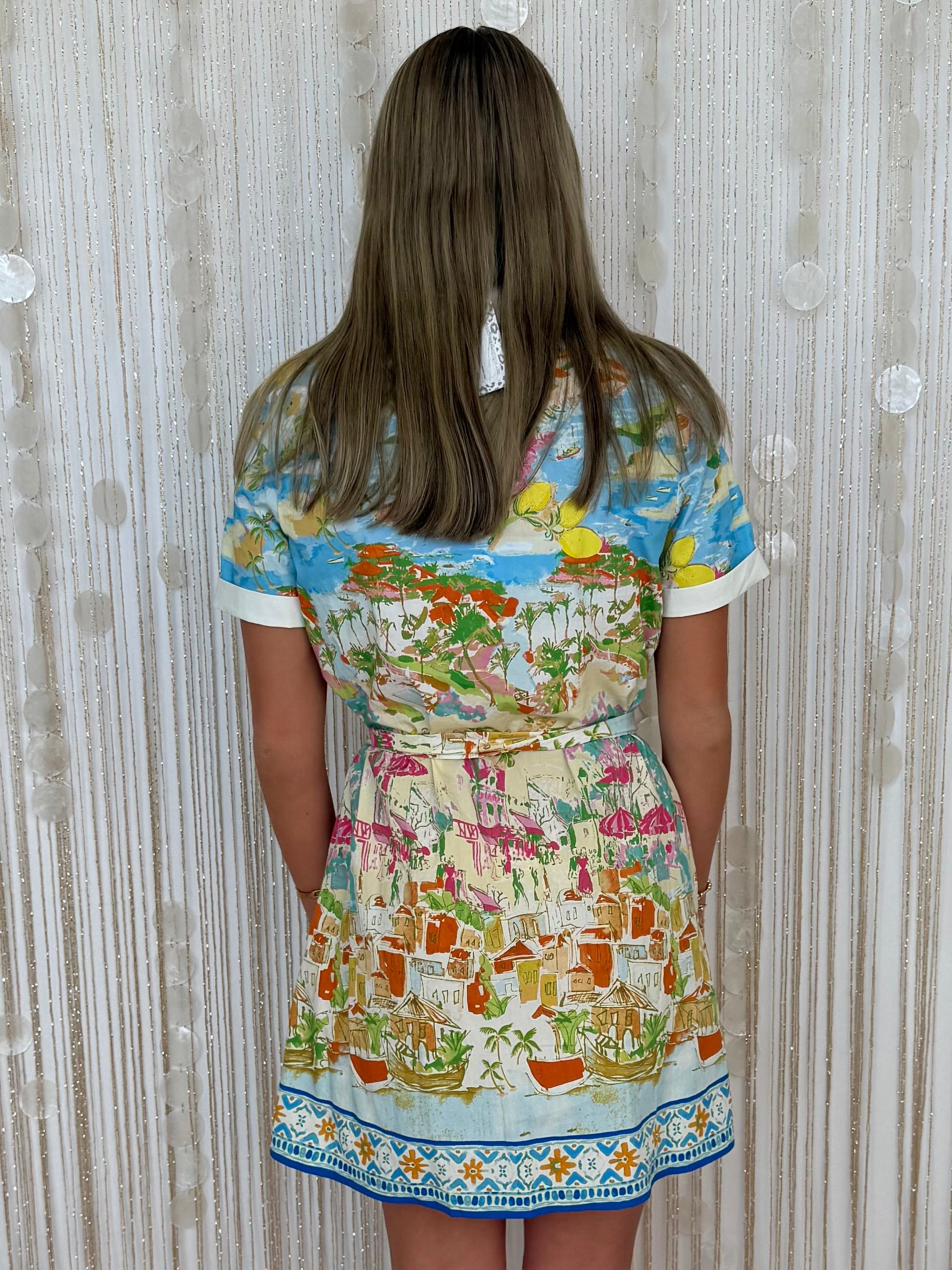 Easy Choice Multi Mediterranean Print Dress-Shop-Womens-Boutique-Clothing