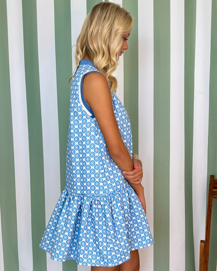 Places To Be Blue Floral Print Dress-Shop-Womens-Boutique-Clothing
