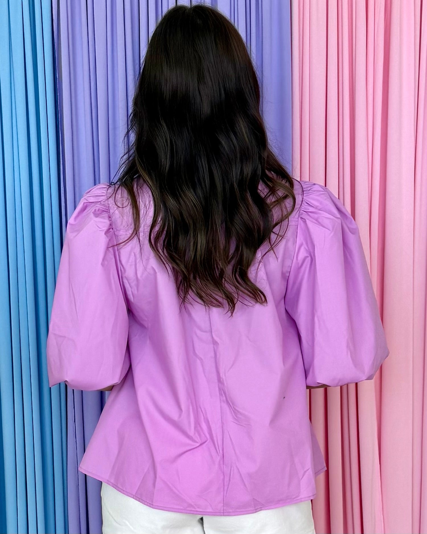 Sunny Energy Pink Bubble Sleeve Top-Shop-Womens-Boutique-Clothing