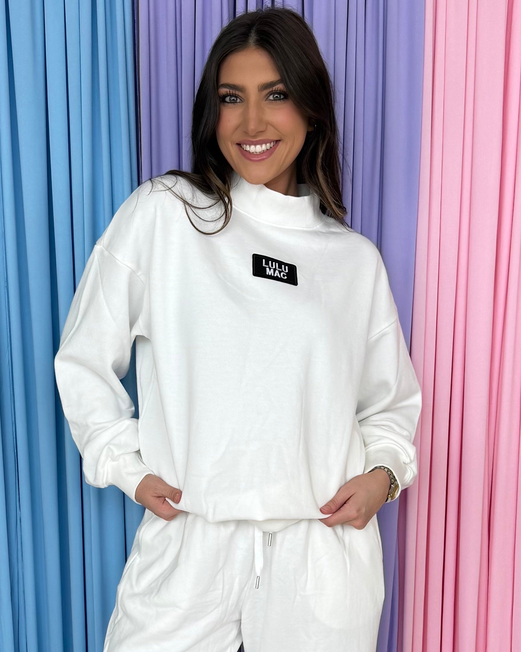 LULU MAC White LS Terry Cloth Top-Shop-Womens-Boutique-Clothing