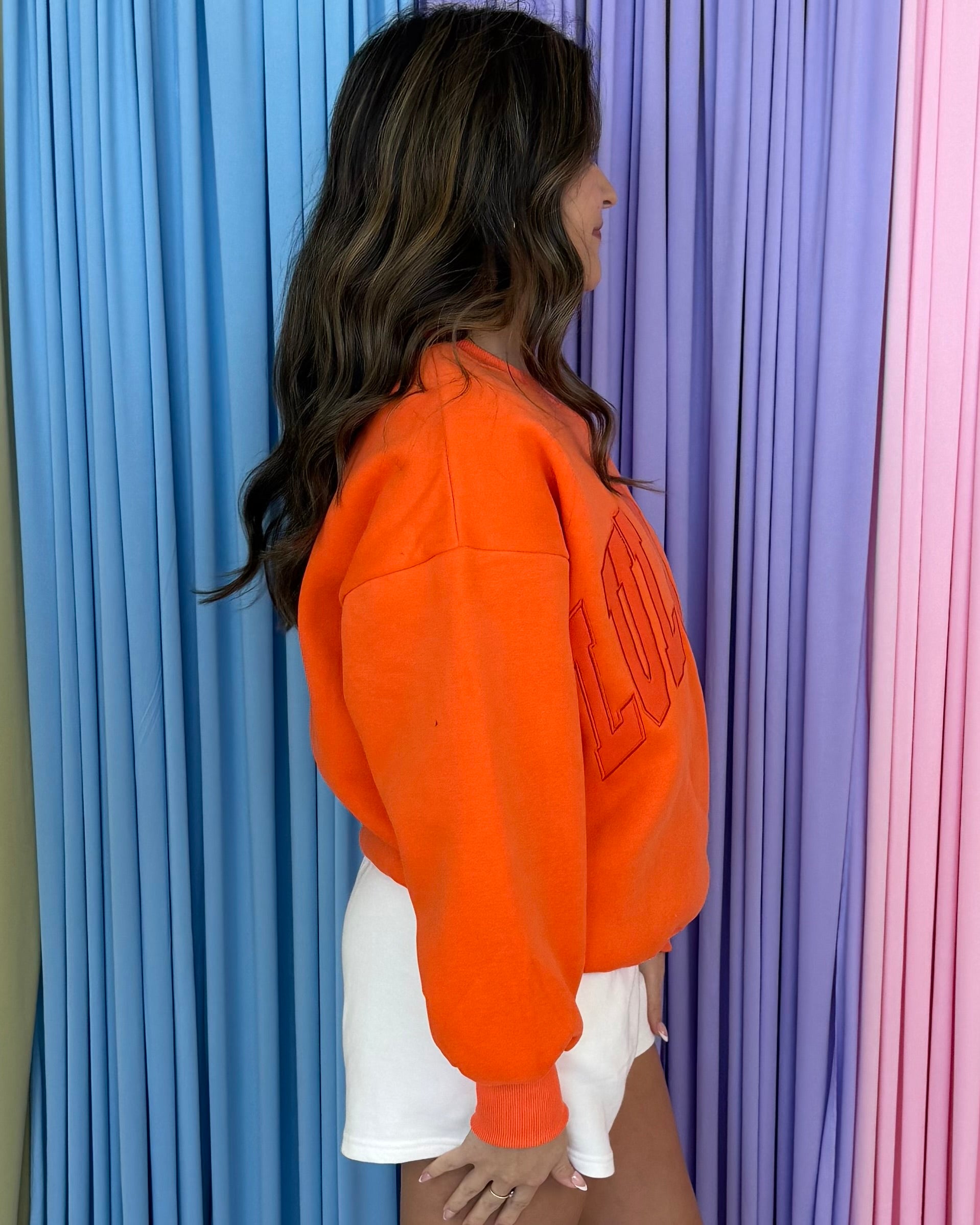 LULU MAC Orange Sweatshirt-Shop-Womens-Boutique-Clothing