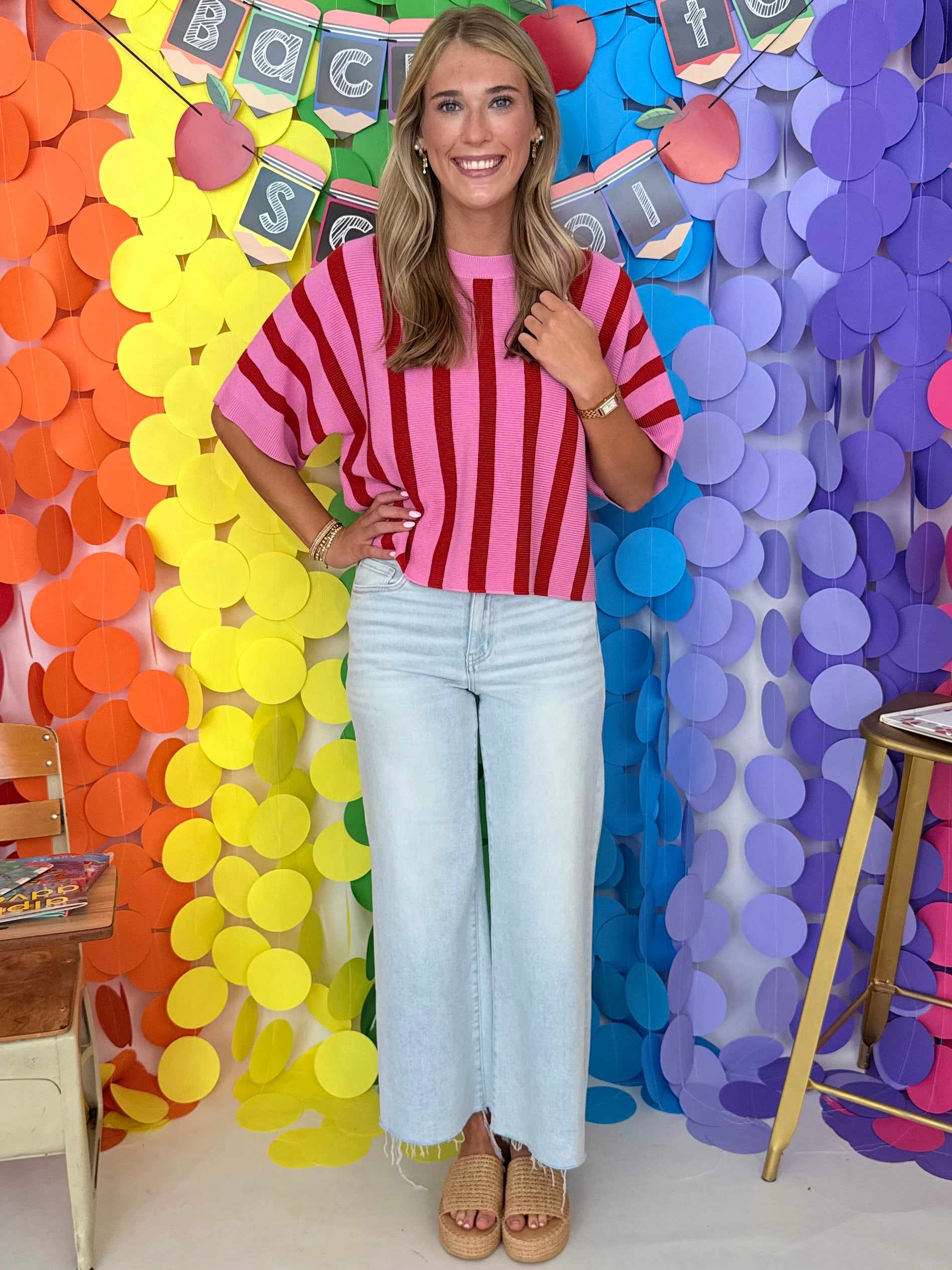 Easy Favorite Pink Stripe Top-Shop-Womens-Boutique-Clothing