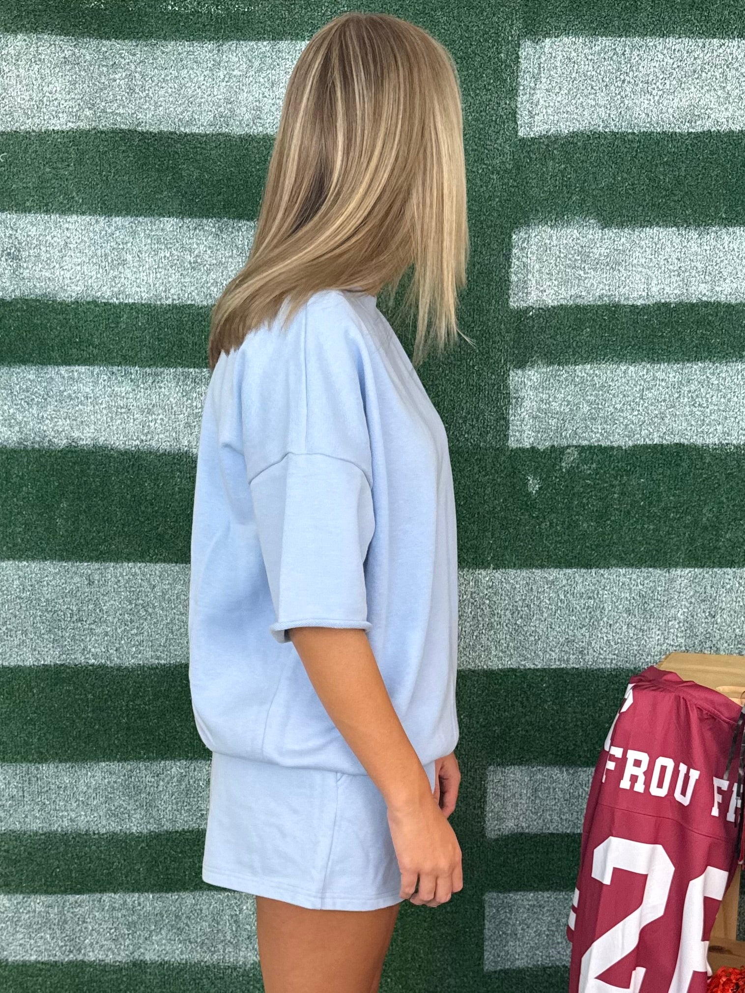 Lulu Mac Light Blue SS Terry Cloth Top-Shop-Womens-Boutique-Clothing