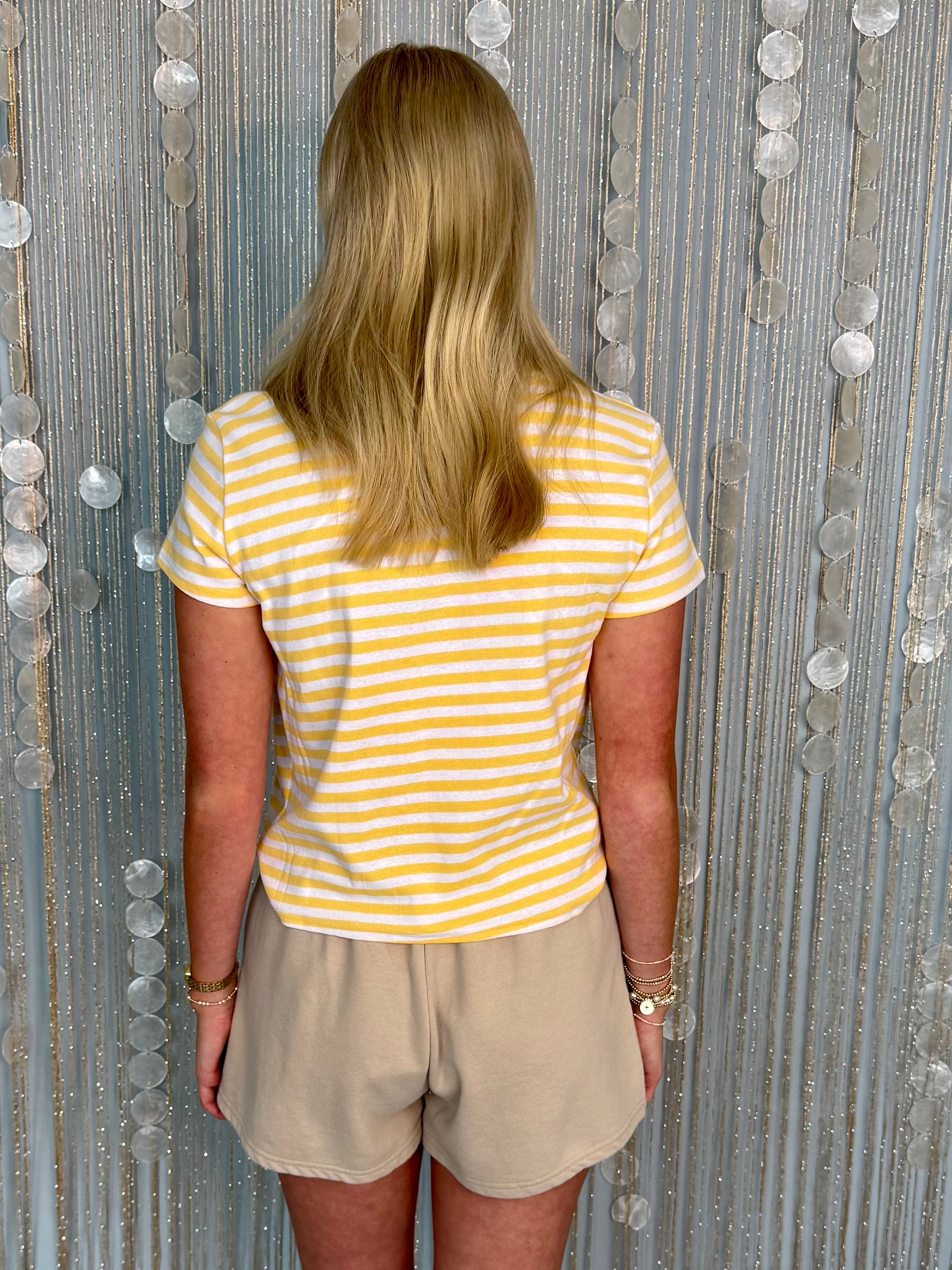LULU Mac Yellow Stripe Babydoll Top-Shop-Womens-Boutique-Clothing