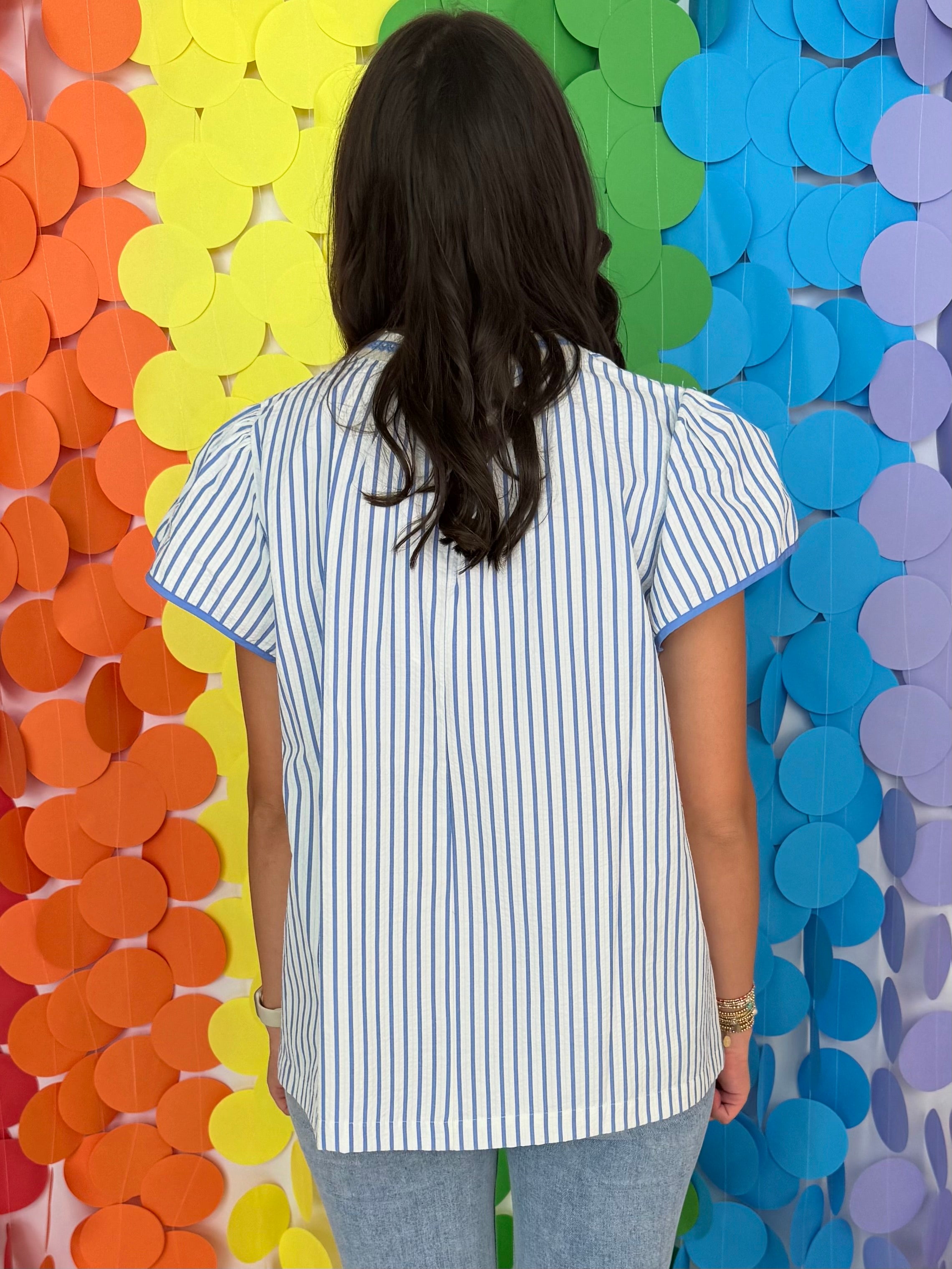 Darling Days Peri Blue Abstract Top-Shop-Womens-Boutique-Clothing