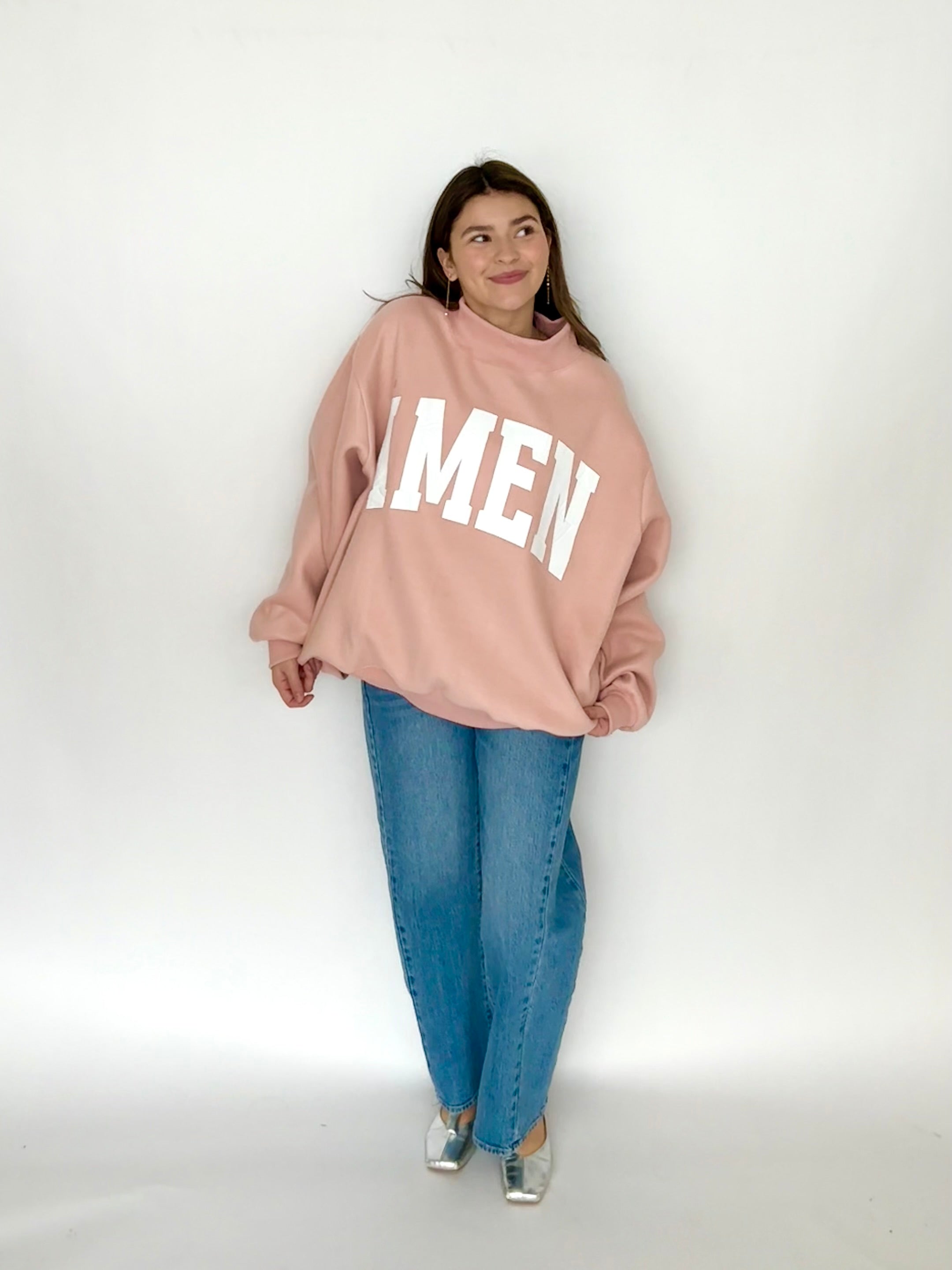 UC "WWJD" Reversible Mock Neck Sweatshirt-Shop-Womens-Boutique-Clothing