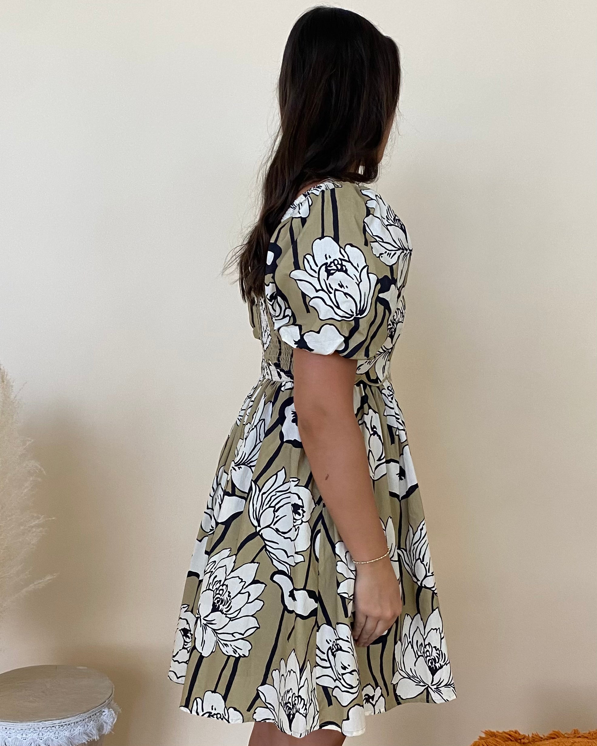 Love Me So Taupe Floral Dress-Shop-Womens-Boutique-Clothing