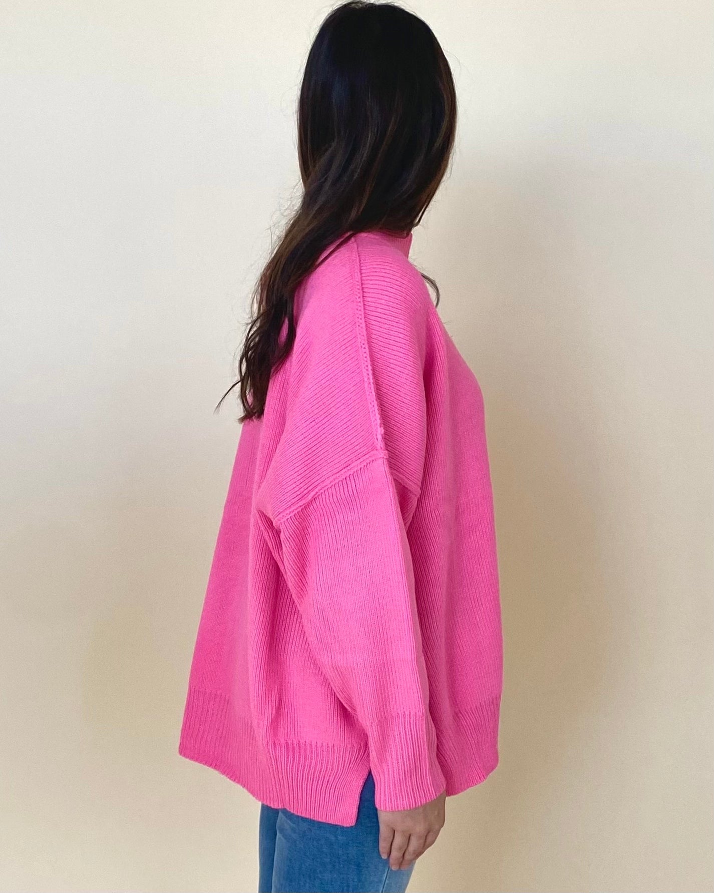 One Time Bubblegum Pink Knit Sweater-Shop-Womens-Boutique-Clothing