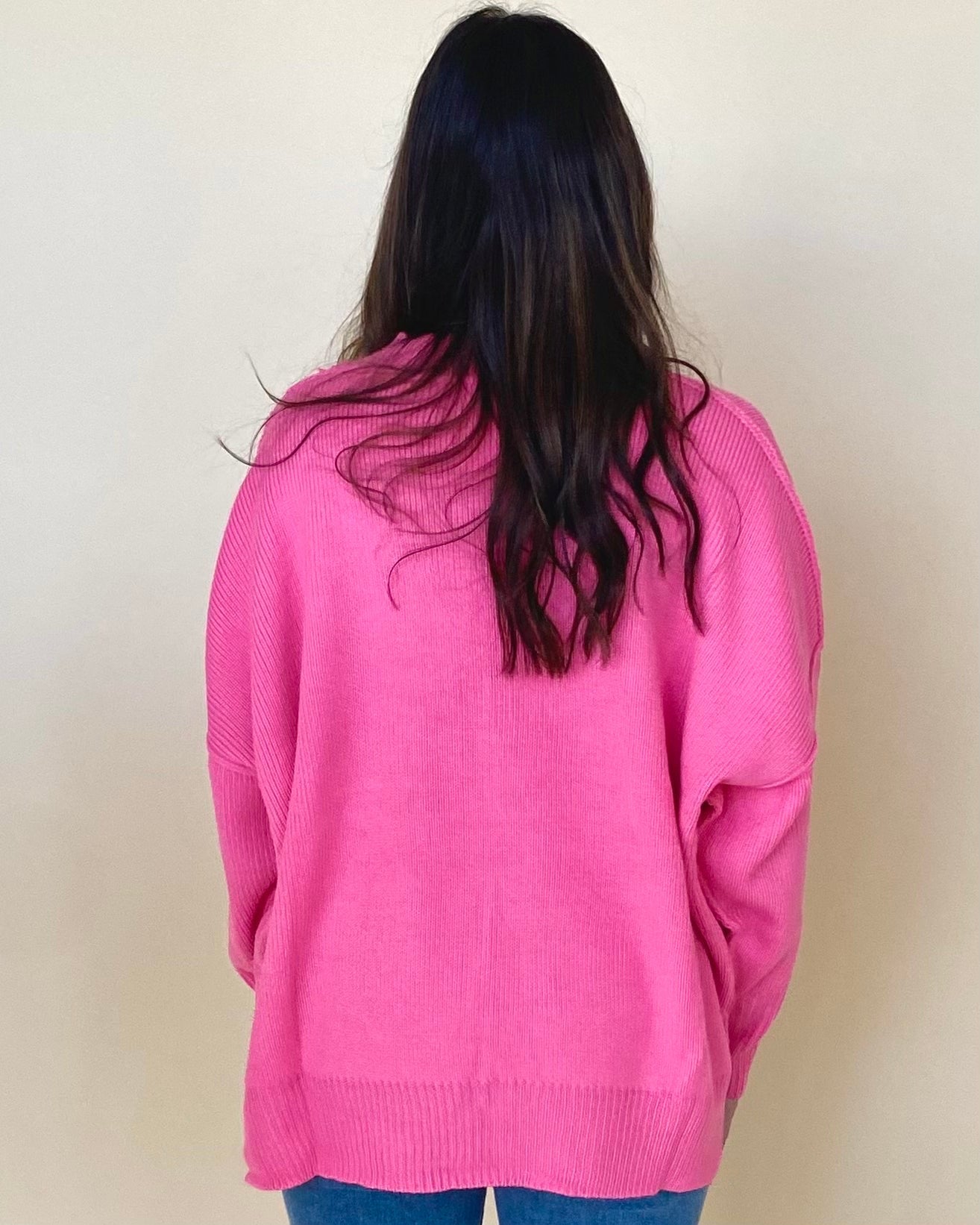 One Time Bubblegum Pink Knit Sweater-Shop-Womens-Boutique-Clothing