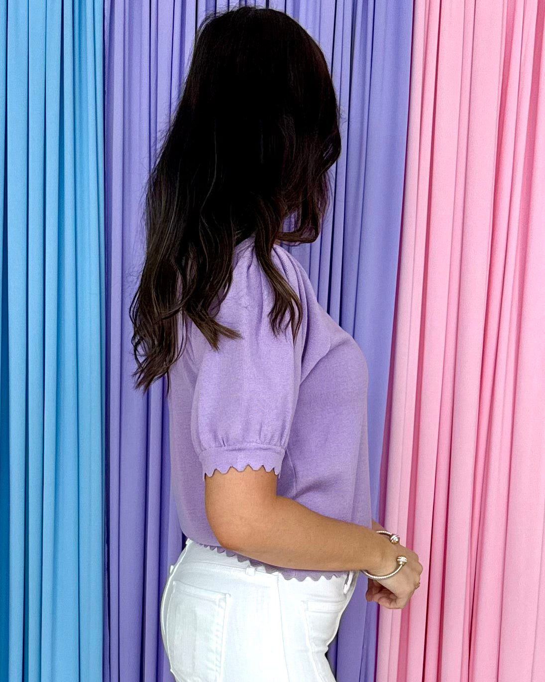 Daisy Darling Lavender Button Sweater-Shop-Womens-Boutique-Clothing