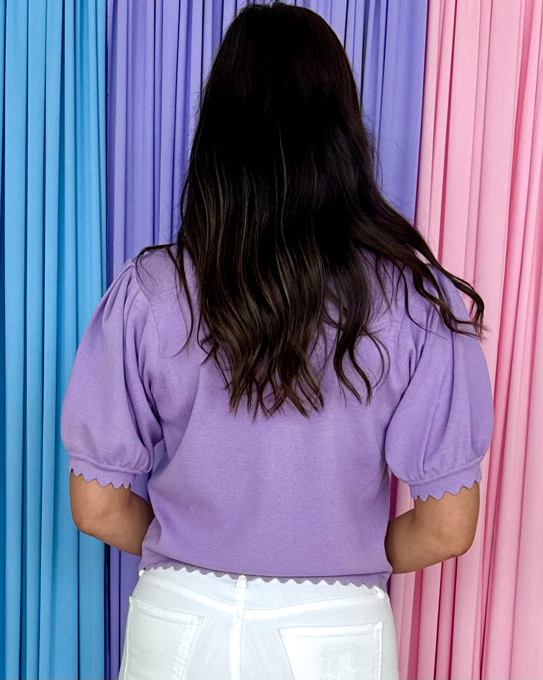 Daisy Darling Lavender Button Sweater-Shop-Womens-Boutique-Clothing