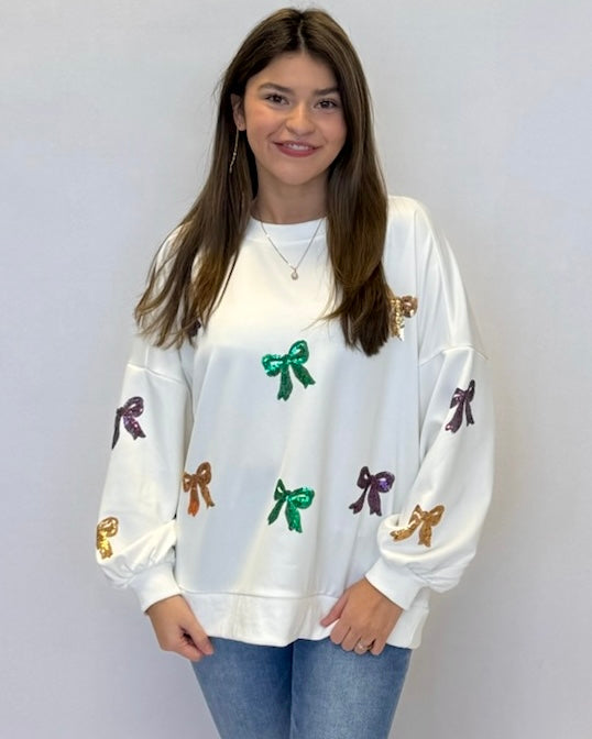 Truly So Ivory Sequin Ribbon Top-Shop-Womens-Boutique-Clothing