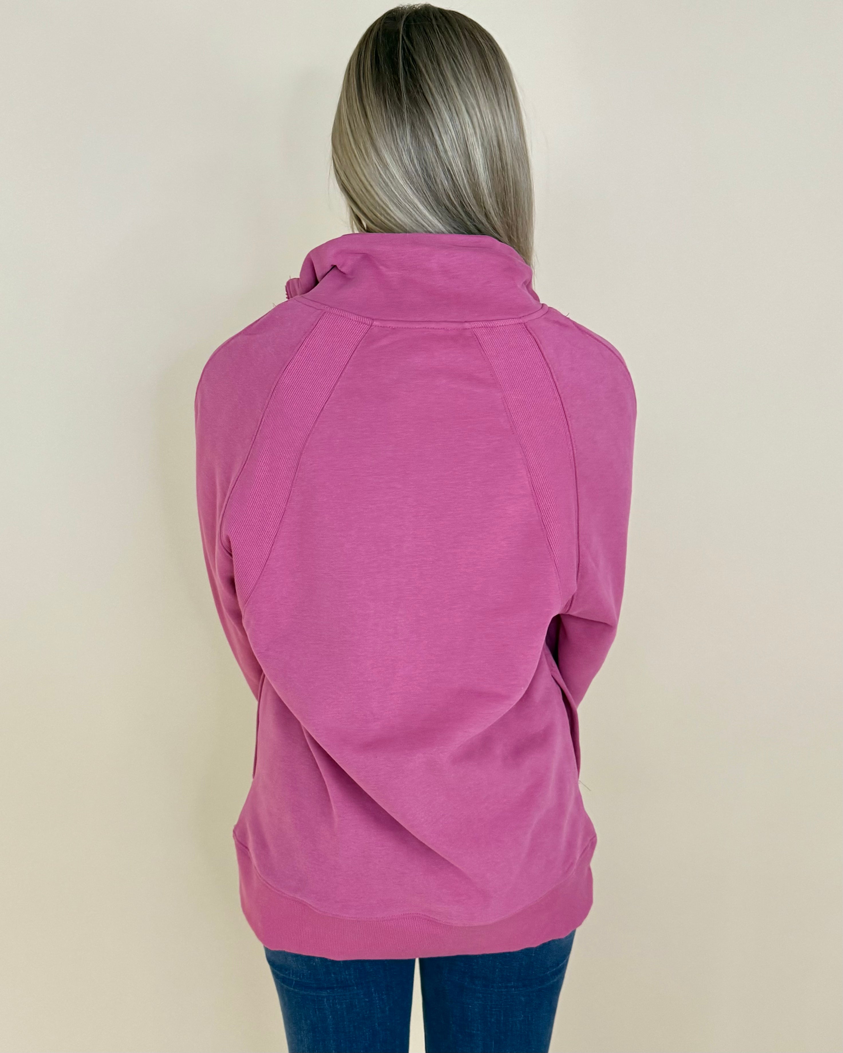 Daybreak Rose Half Zip Sweatshirt-Shop-Womens-Boutique-Clothing