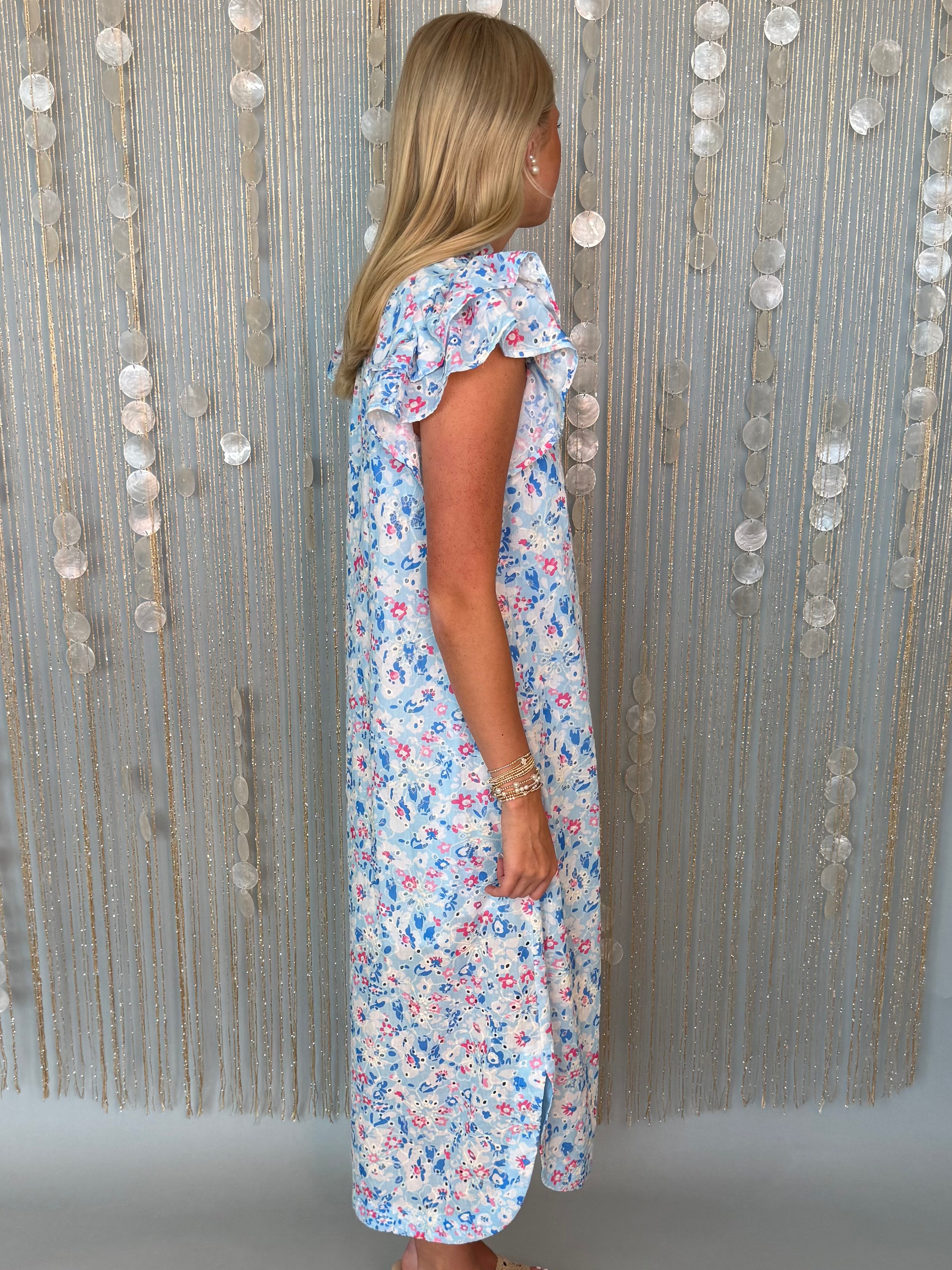 Belong With Me Blue Scallop Dress-Shop-Womens-Boutique-Clothing