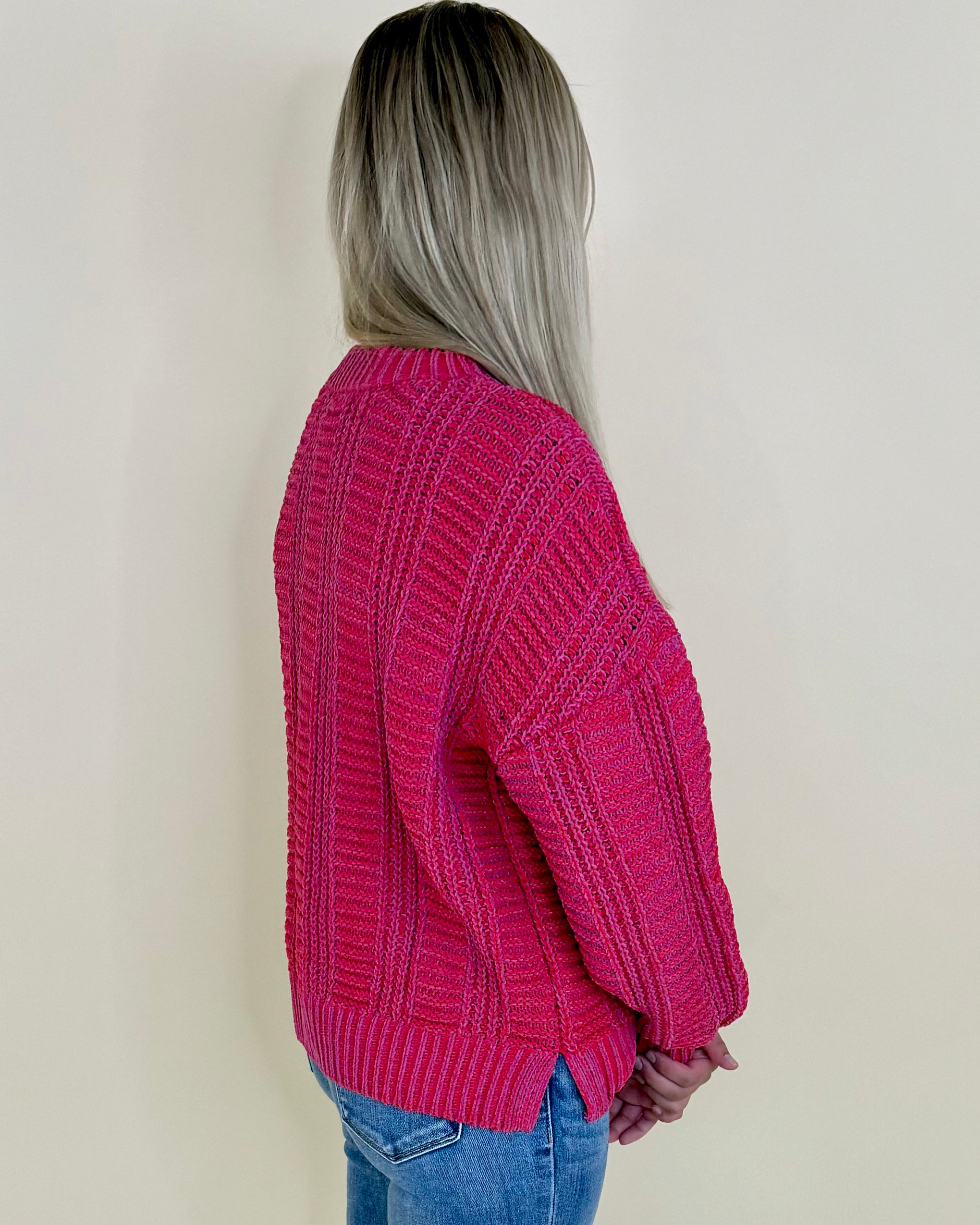 Don't Chase Red Two Tone Sweater-Shop-Womens-Boutique-Clothing