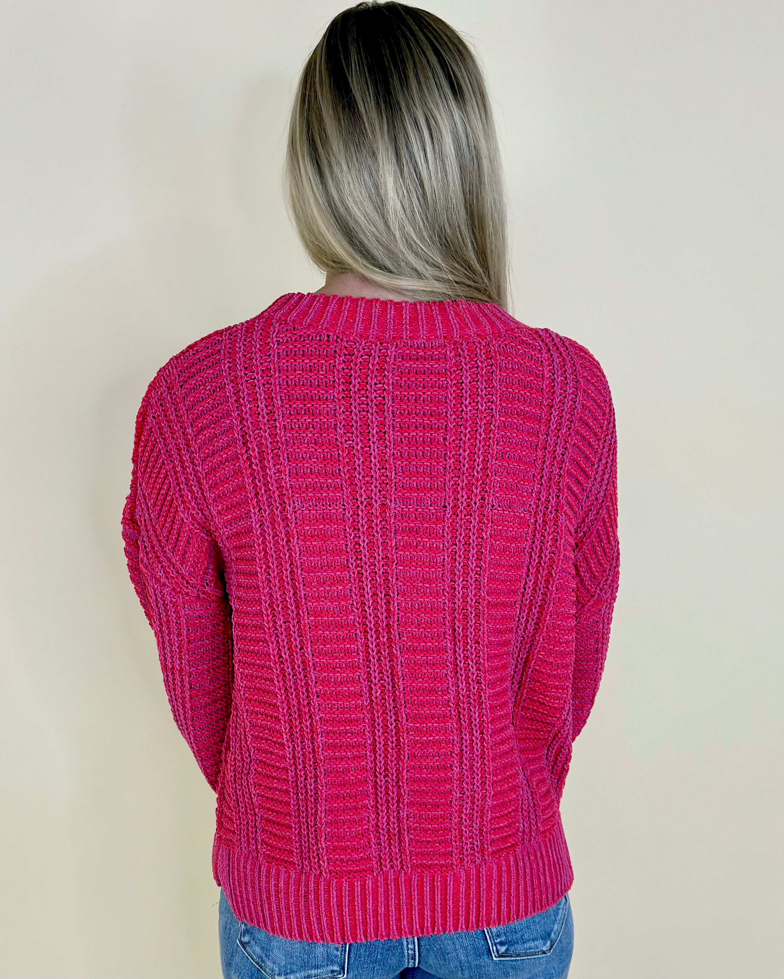 Don't Chase Red Two Tone Sweater-Shop-Womens-Boutique-Clothing