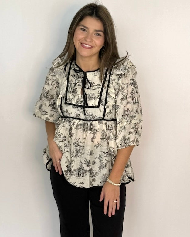 Fell In Love Cream Toile Babydoll Top-Shop-Womens-Boutique-Clothing