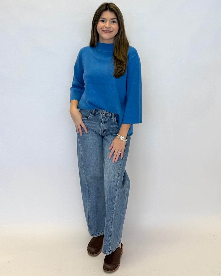 Warm Embers Blue Bell Sleeve Sweater-Shop-Womens-Boutique-Clothing