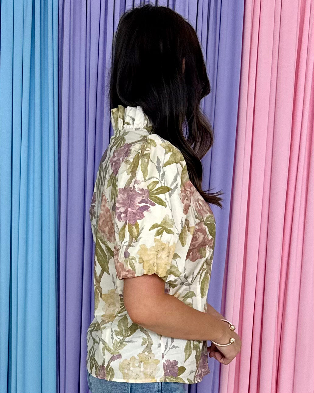 Quiet Bloom Ecru Floral Top-Shop-Womens-Boutique-Clothing