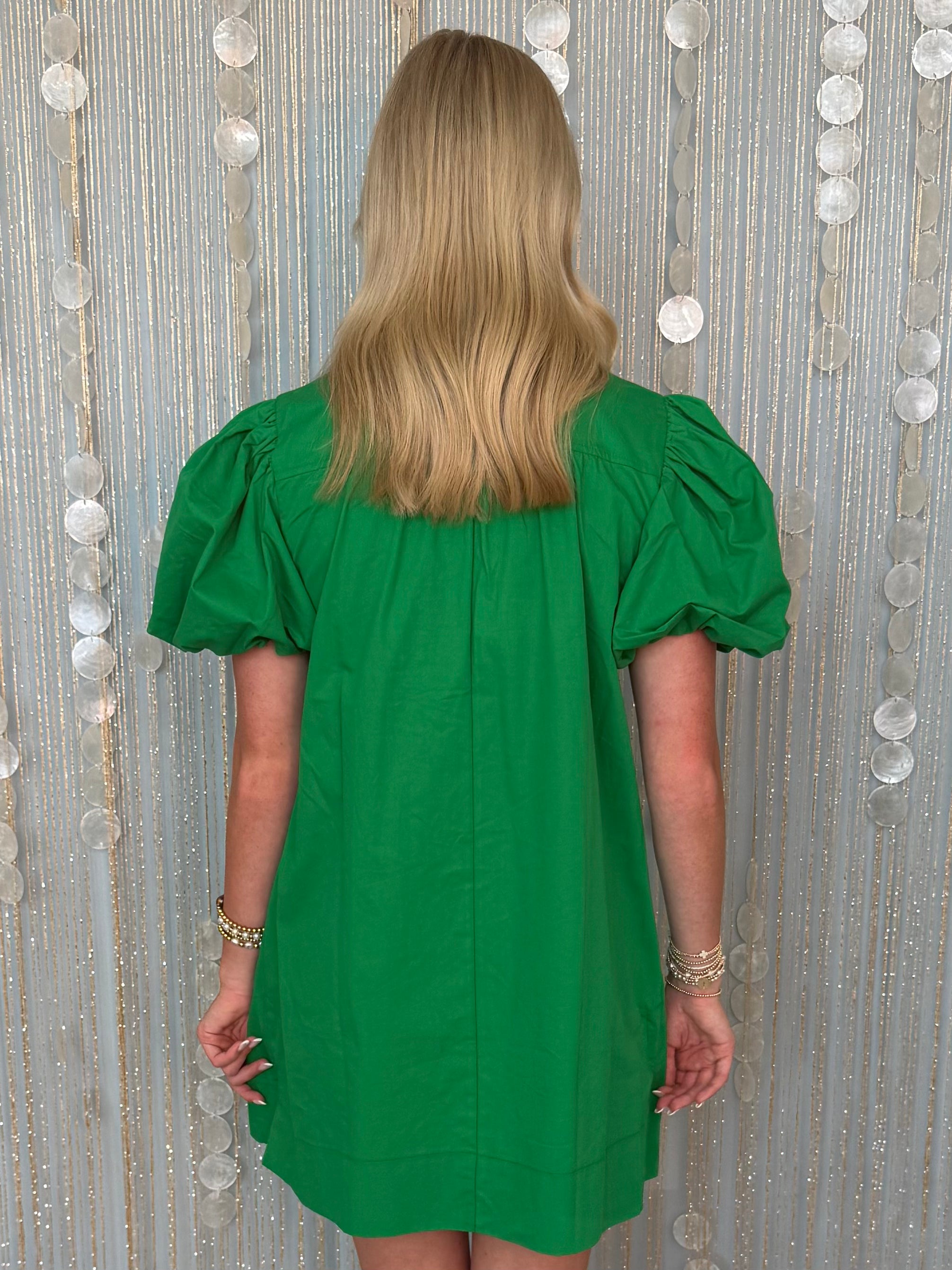 Charmed Contours Green Collar Detail Dress-Shop-Womens-Boutique-Clothing
