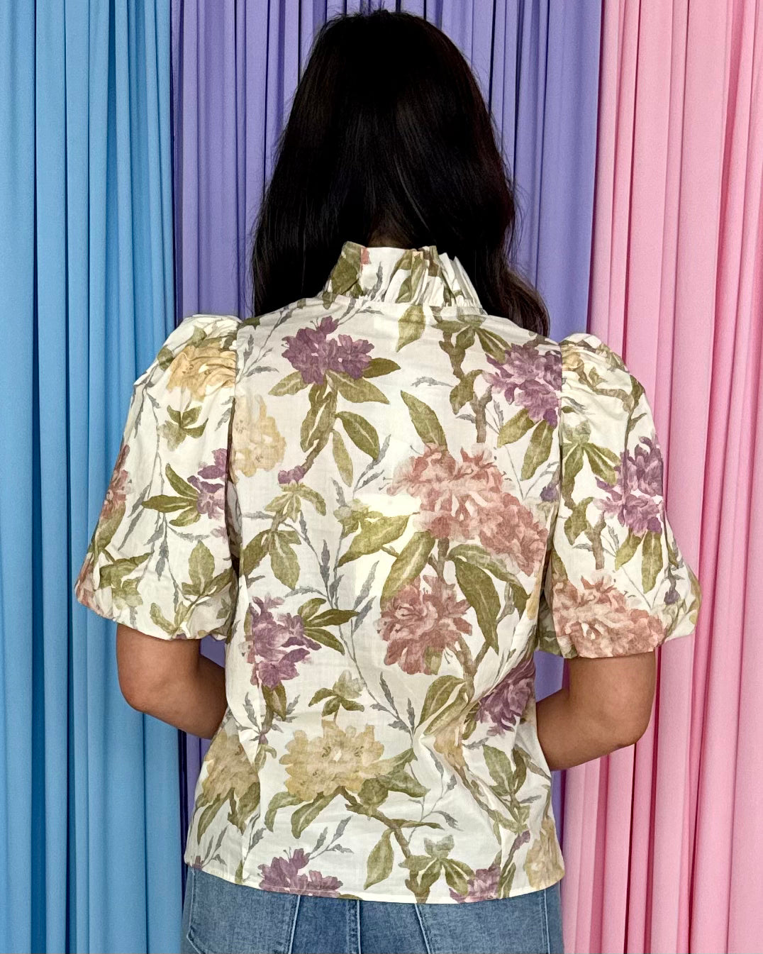 Quiet Bloom Ecru Floral Top-Shop-Womens-Boutique-Clothing