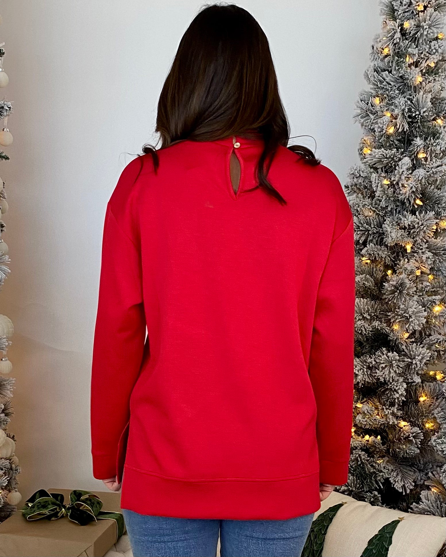 Dreamy Day Red Sweatshirt Top-Shop-Womens-Boutique-Clothing