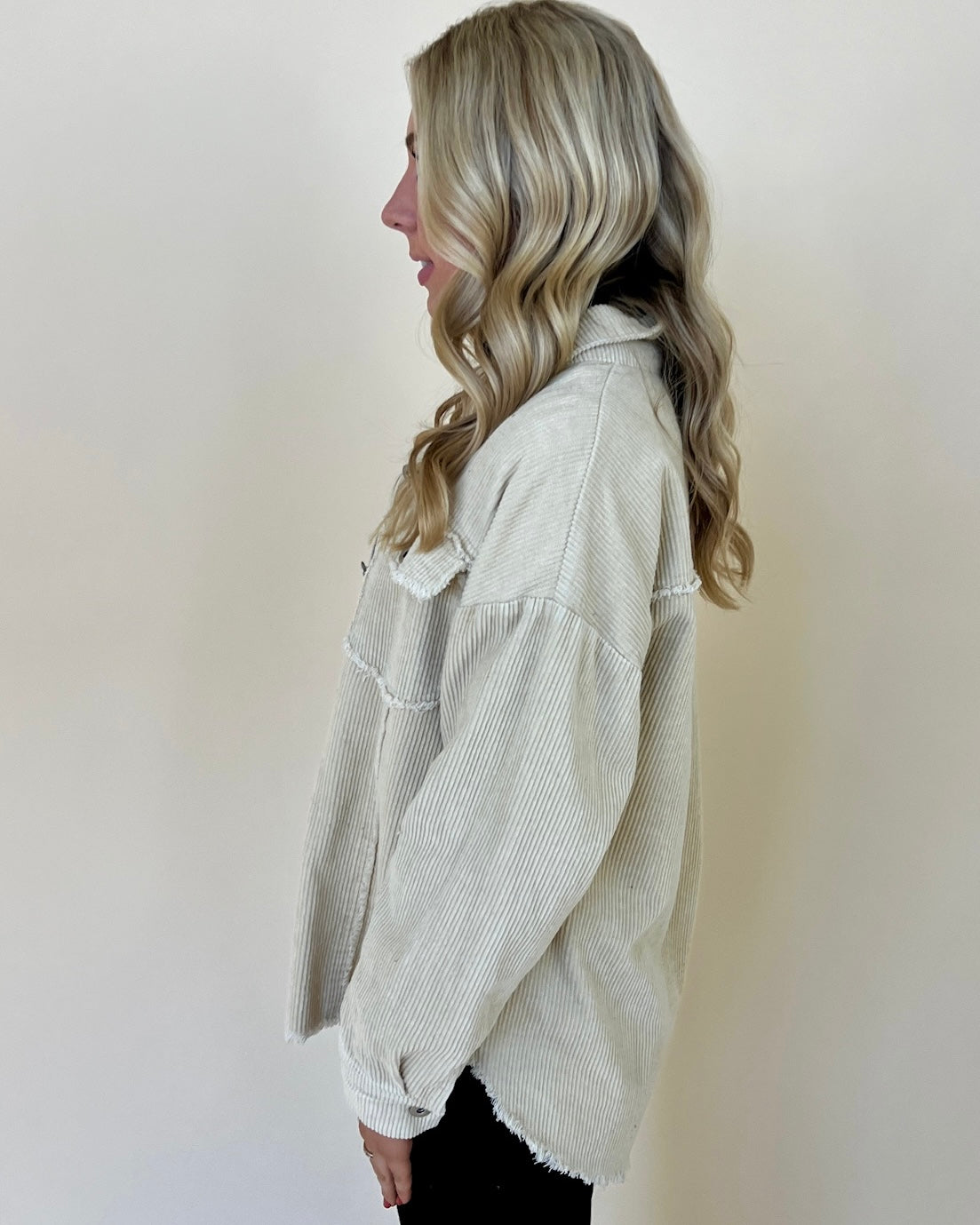 Happy Together Beige Corduroy Jacket-Shop-Womens-Boutique-Clothing