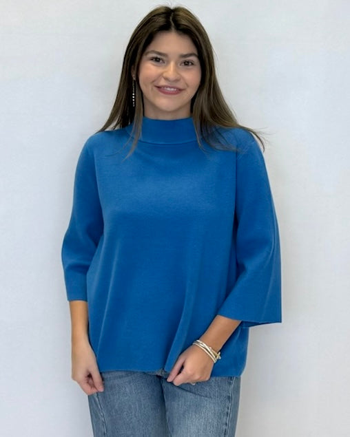 Warm Embers Blue Bell Sleeve Sweater-Shop-Womens-Boutique-Clothing