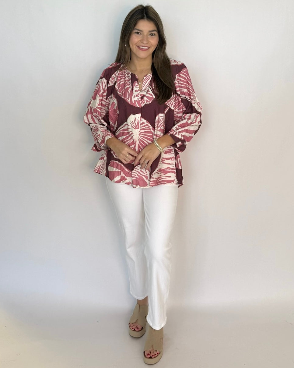 Outdoor Adventure Plum/Mauve Floral Print Top-Shop-Womens-Boutique-Clothing