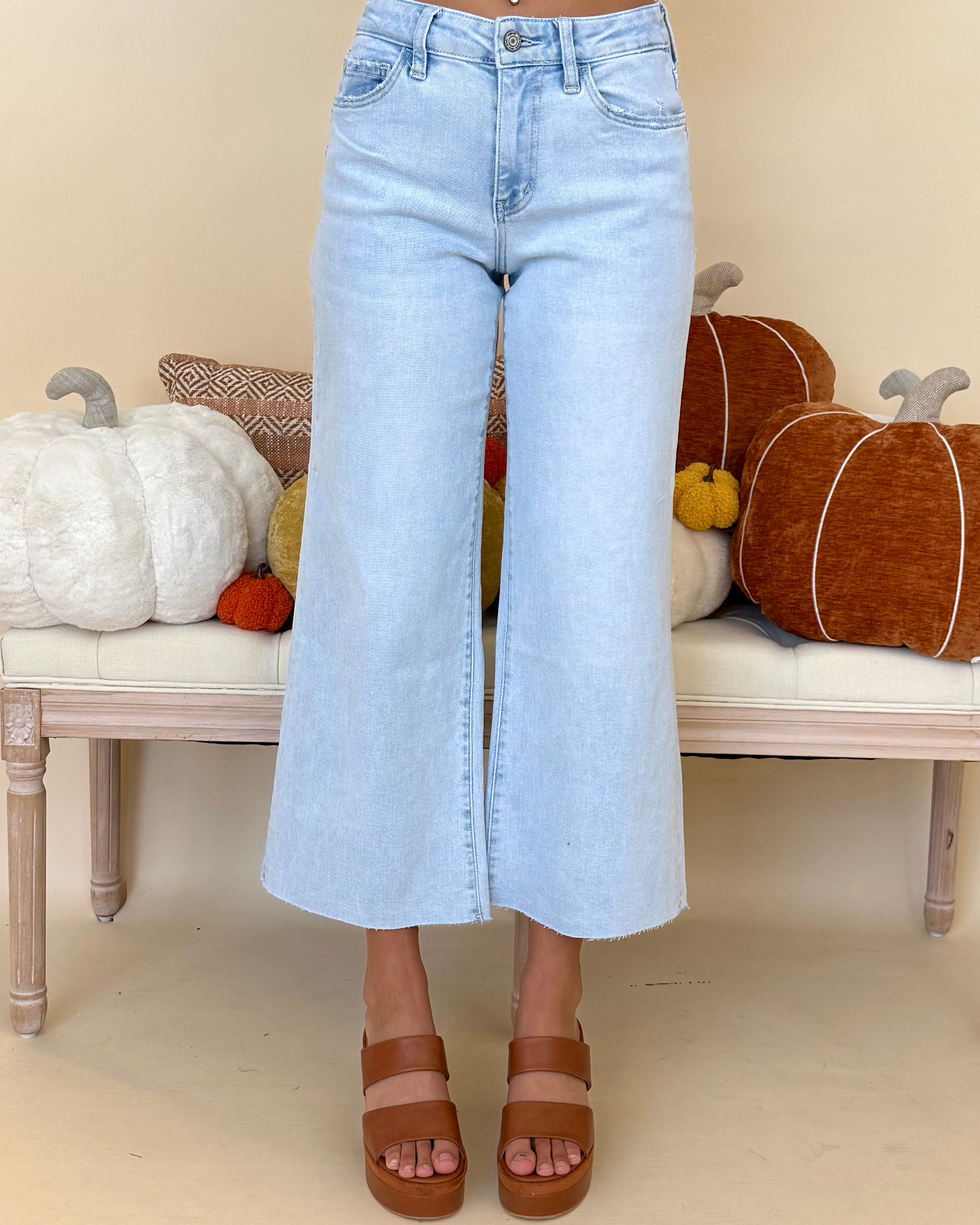 In Common Washed Denim High Rise Wide Leg Jeans-Shop-Womens-Boutique-Clothing