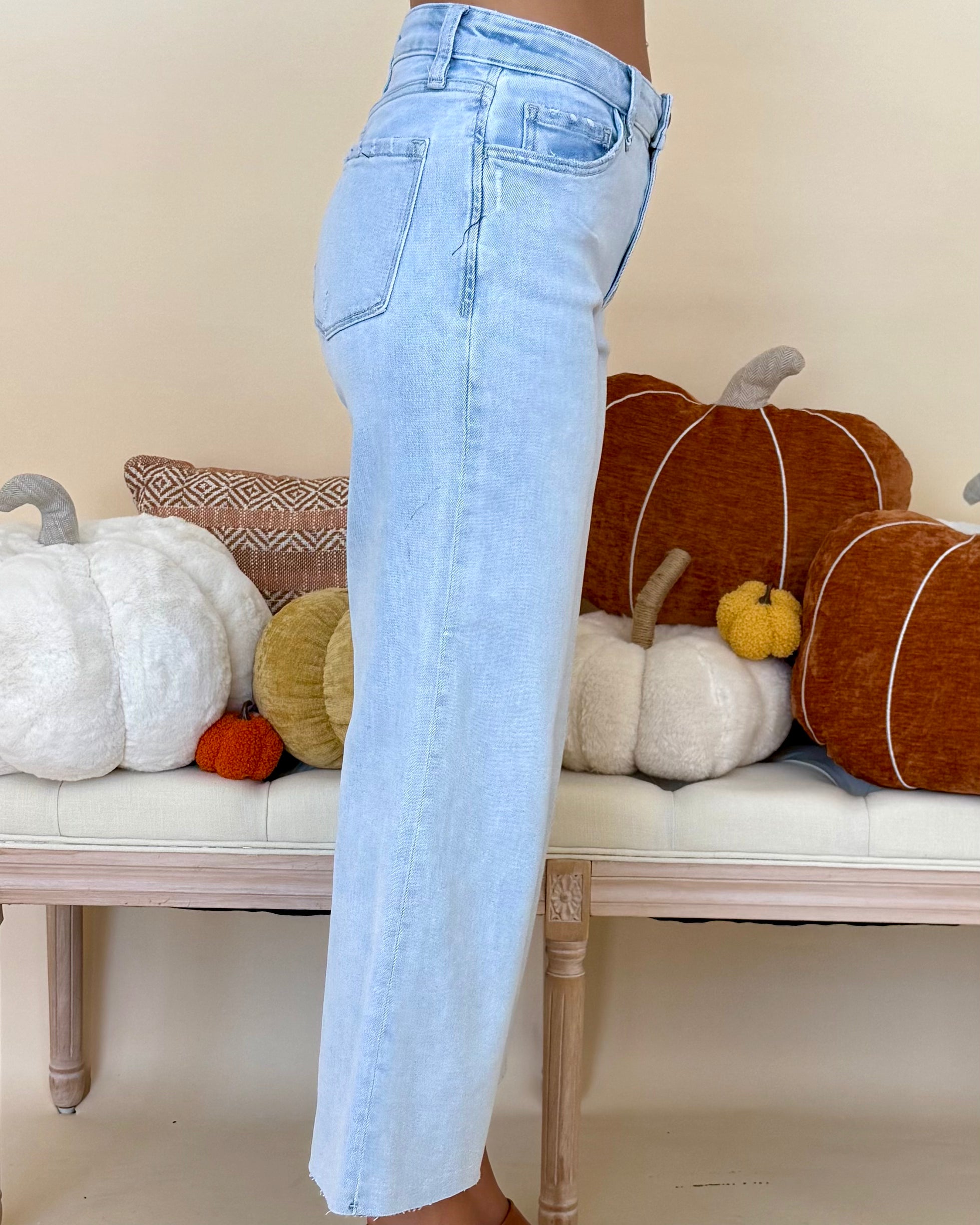 In Common Washed Denim High Rise Wide Leg Jeans-Shop-Womens-Boutique-Clothing