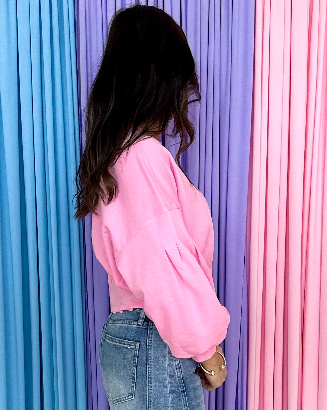 Polished Bloom Bubble Gum Sweatshirt-Shop-Womens-Boutique-Clothing