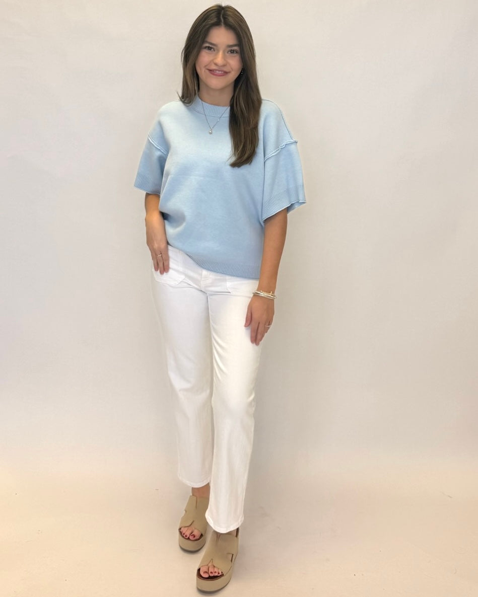 Watch The Bloom Powder Blue Detail Sweater-Shop-Womens-Boutique-Clothing