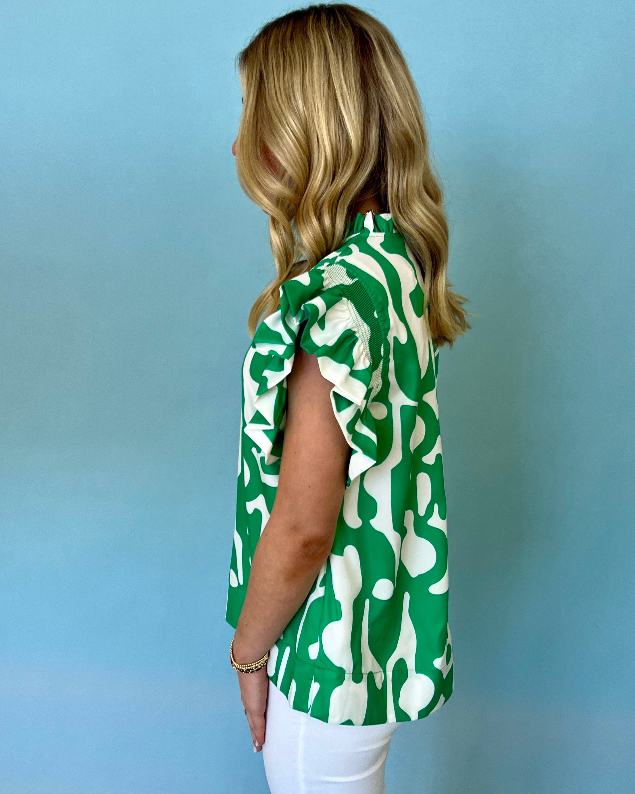 You Promised Kelly Green Abstract Top-Shop-Womens-Boutique-Clothing