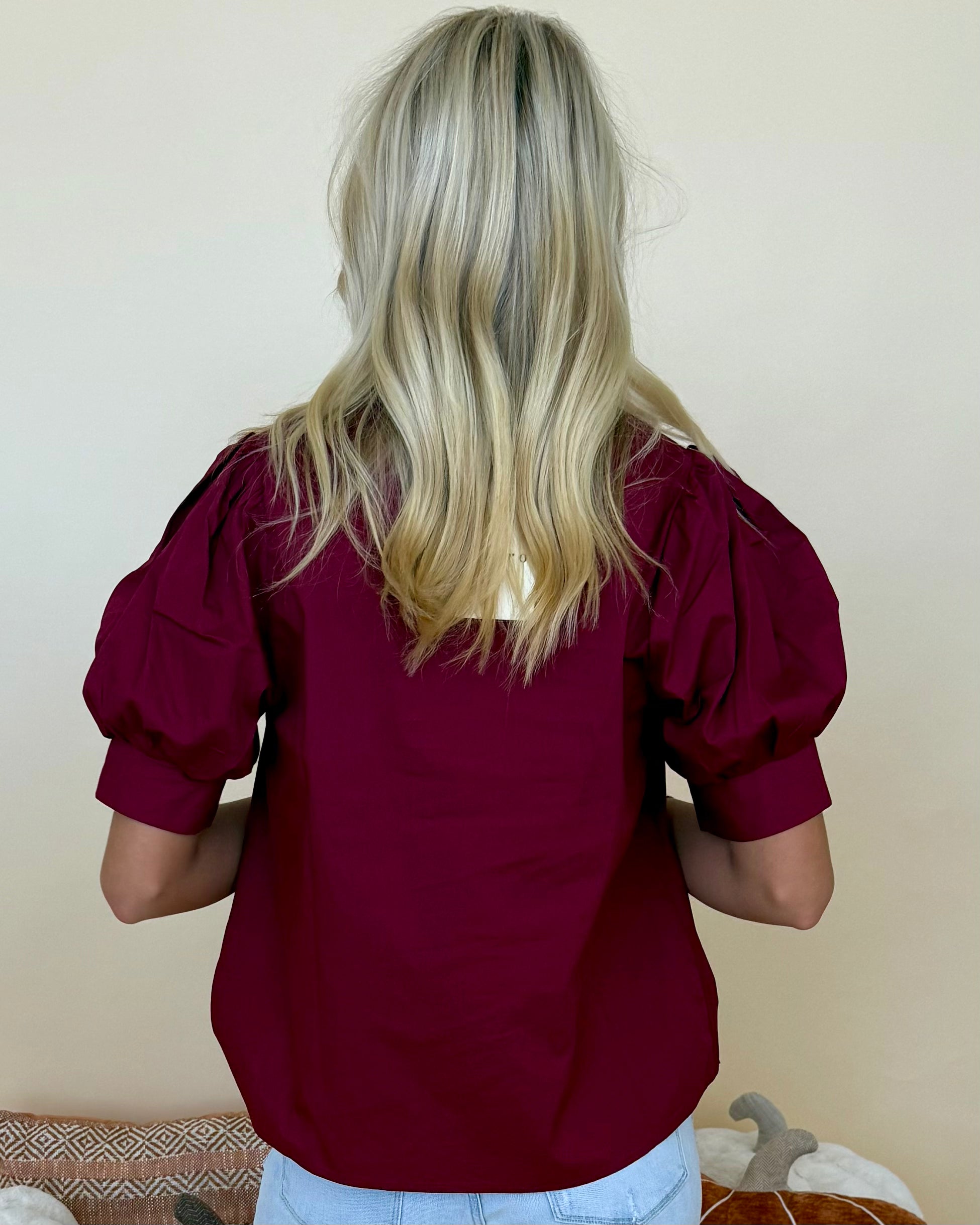 Sweet Meadow Burgundy Embroidered Top-Shop-Womens-Boutique-Clothing