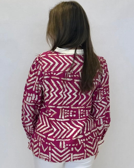 Darling Daze Magenta Tribal Print Top-Shop-Womens-Boutique-Clothing