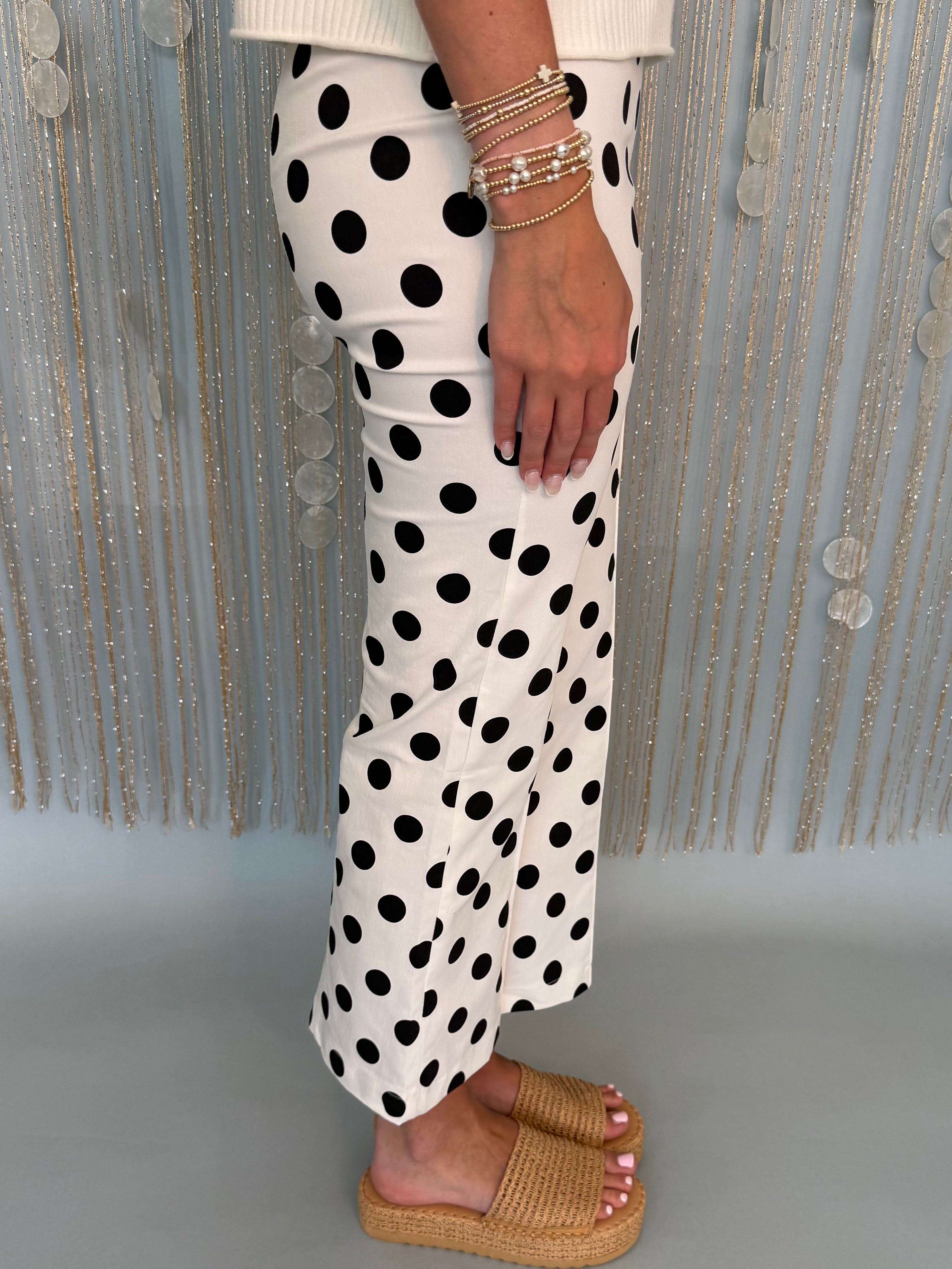 Darling Muse White/Black Polka Dot Pants-Shop-Womens-Boutique-Clothing