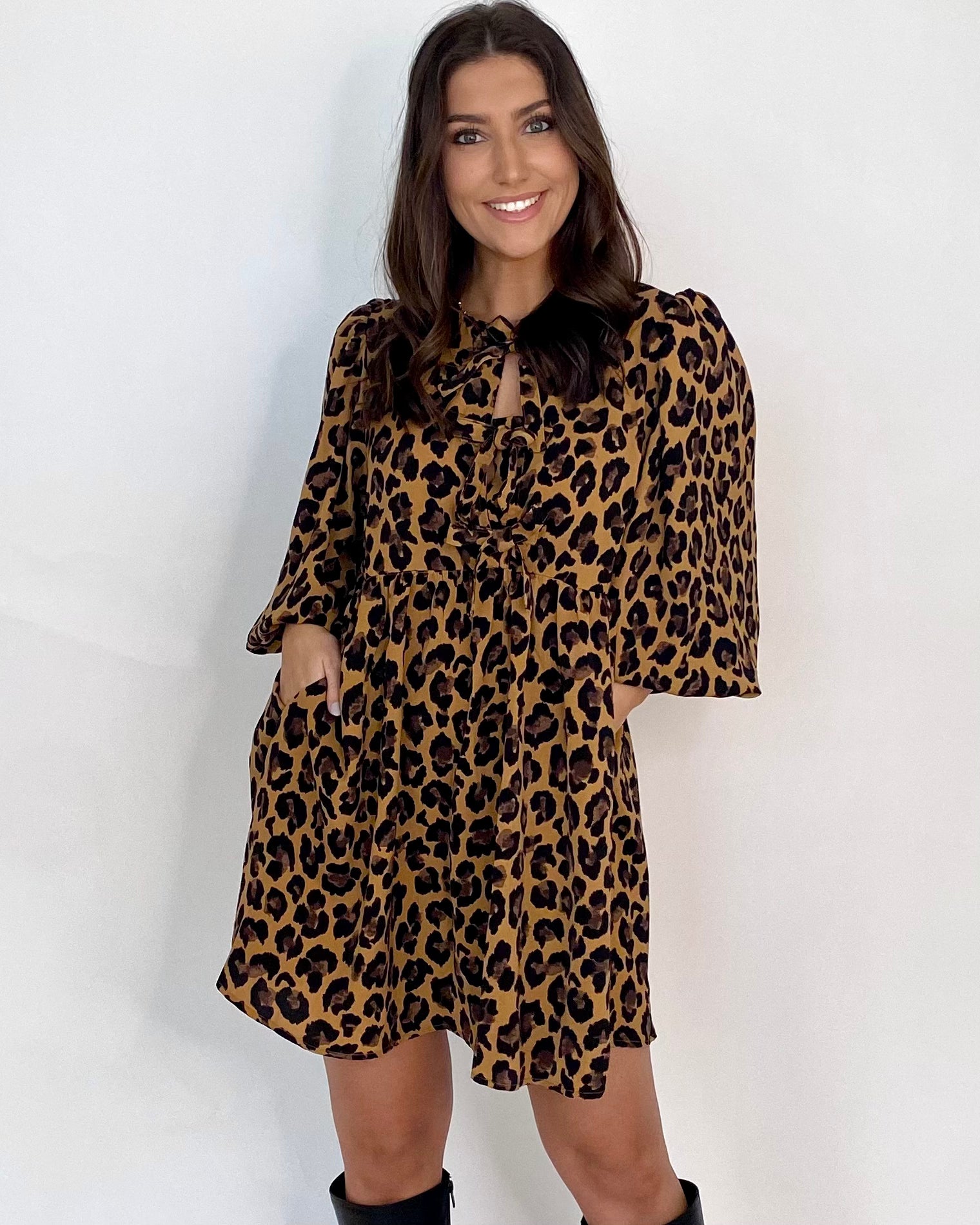 Say Yes Taupe Leopard Dress-Shop-Womens-Boutique-Clothing