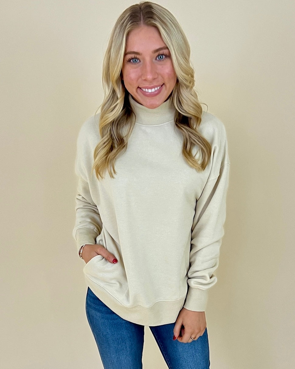 Staying In Cream Ribbed Sweatshirt-Shop-Womens-Boutique-Clothing