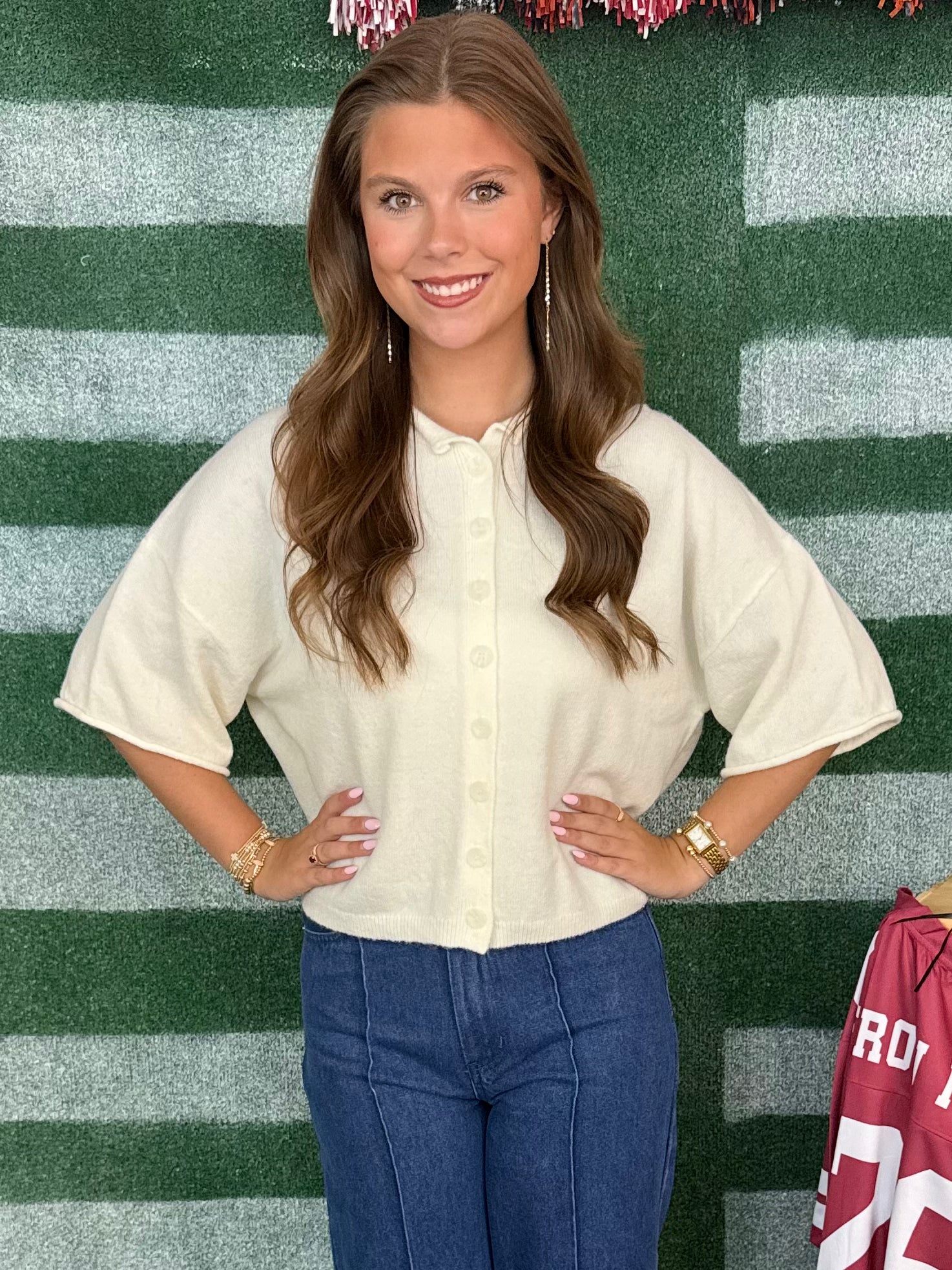 Winning Streak Ivory Button Up Cardigan Sweater-Shop-Womens-Boutique-Clothing